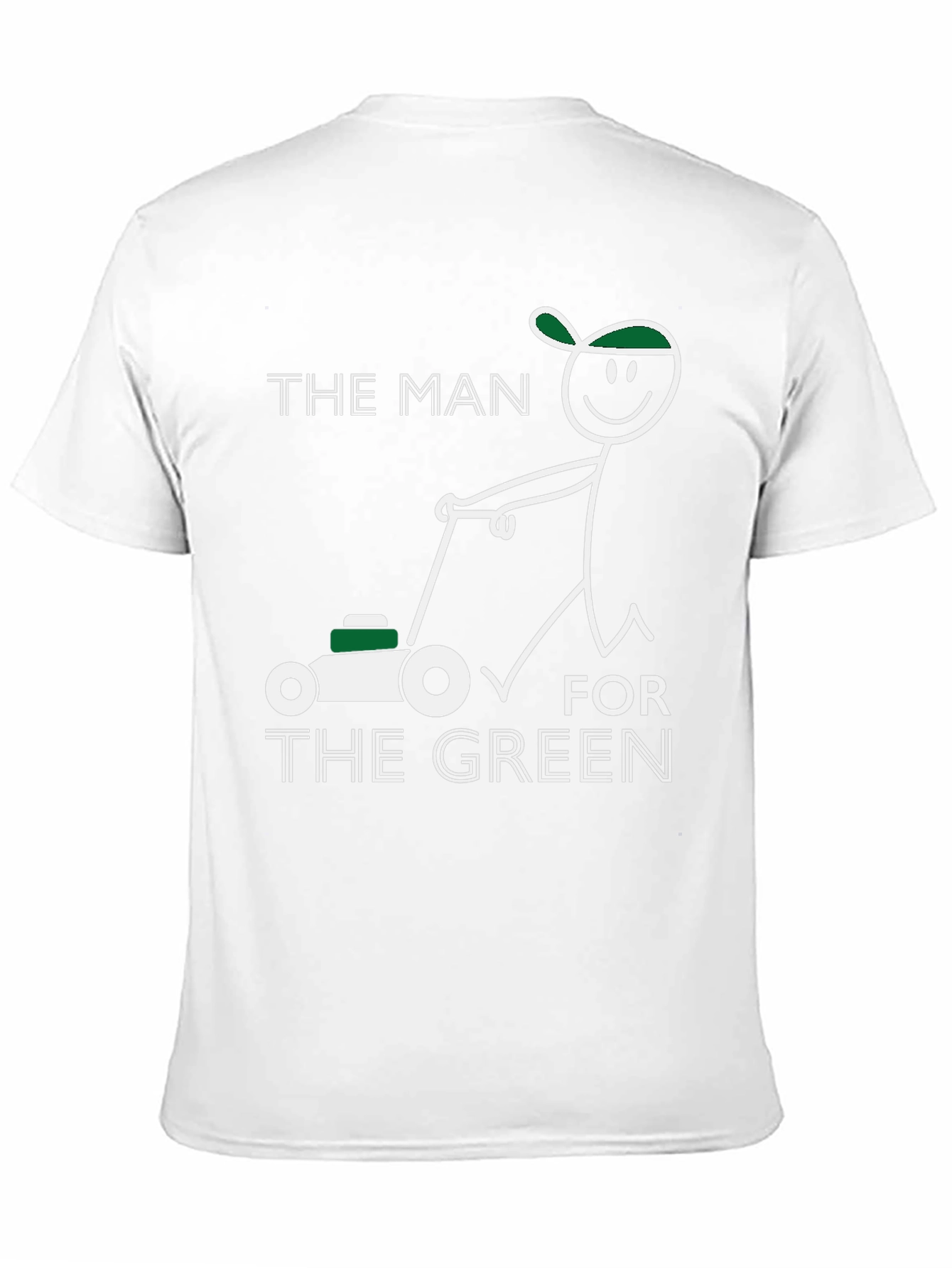 Black The Man for the Green T-Shirt Funny Lawn Mower Tee view 11