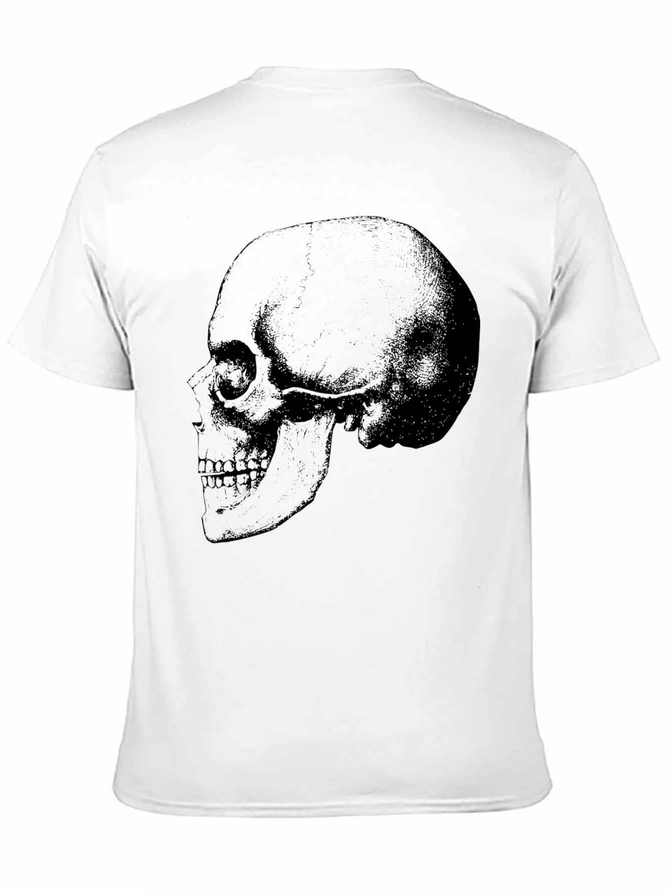 Black Skull Graphic Tee - Men's Black Cotton T-Shirt view 11
