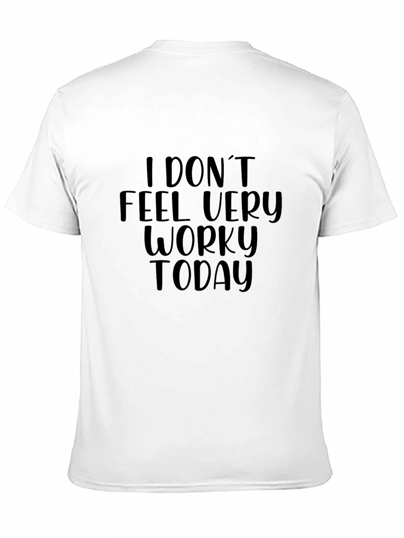 Black Funny "Worky" Graphic Tee - Black Cotton T-Shirt view 11