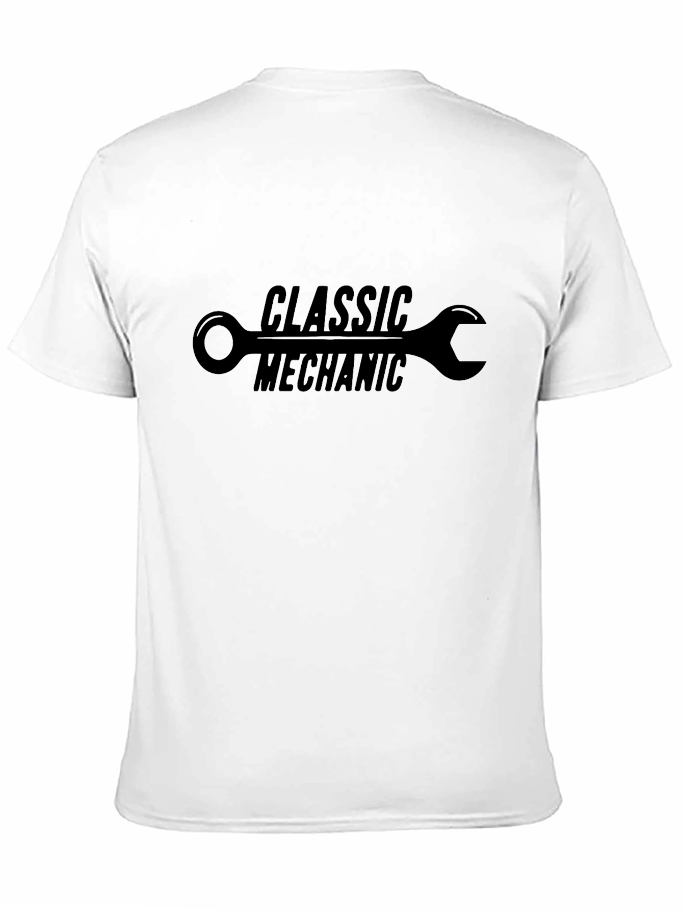 Black Classic Mechanic T-Shirt - Wrench Design view 11