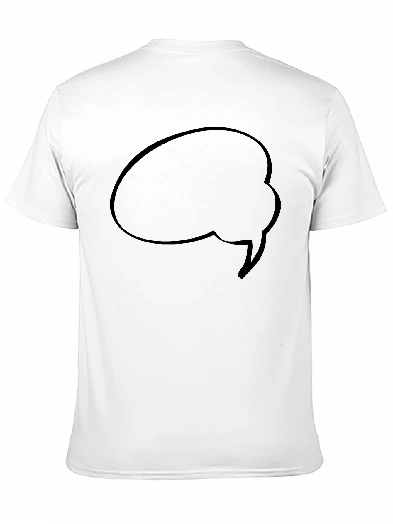 Black Men's Black T-Shirt with Speech Bubble Graphic view 11