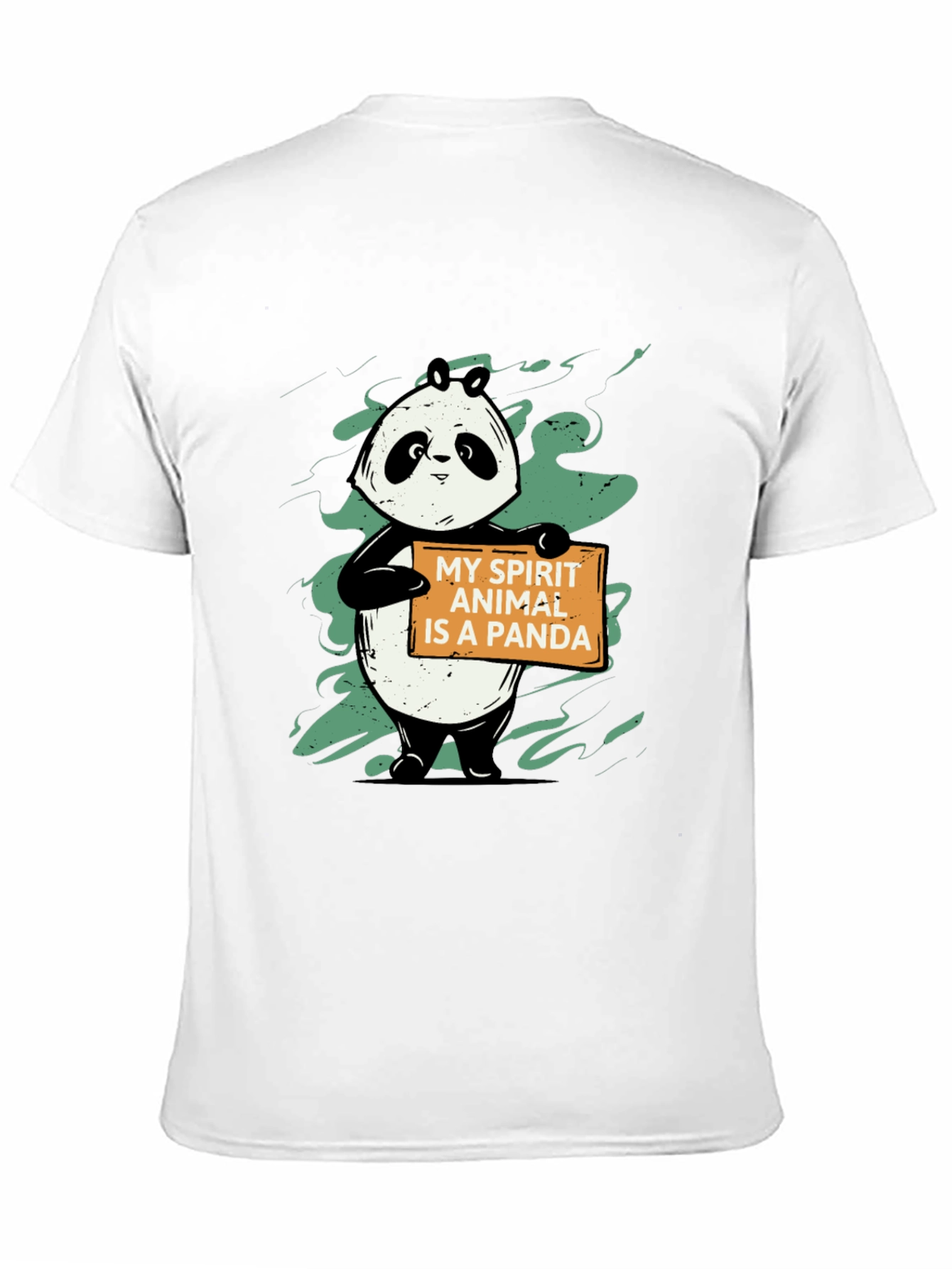 Black Panda Spirit Animal Graphic T-Shirt - Unisex Black Tee view 11