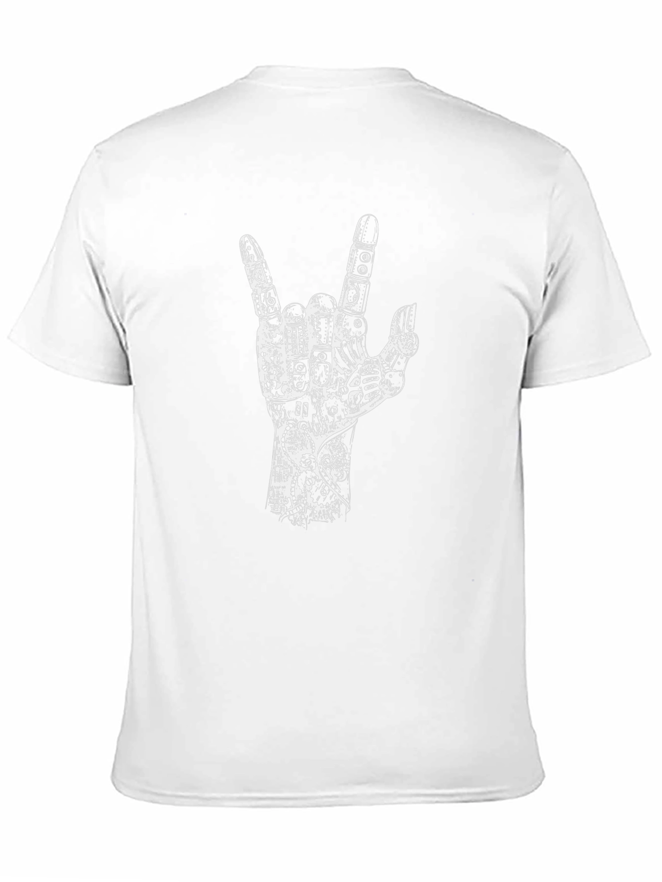 Black Steampunk Rock On Hand Graphic T-Shirt - Black view 11