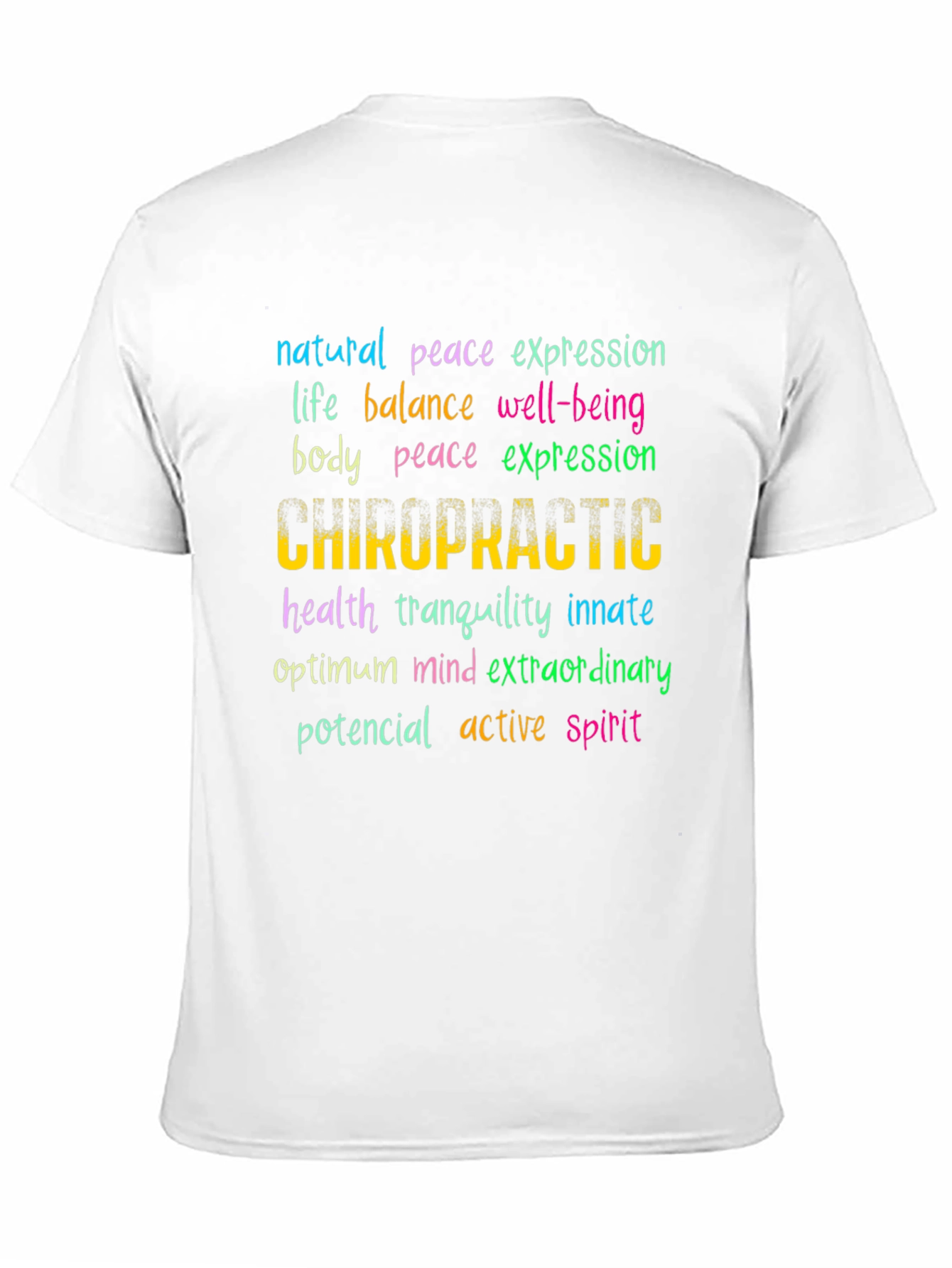 Black Chiropractic Word Art T-Shirt: Wellness Design view 11
