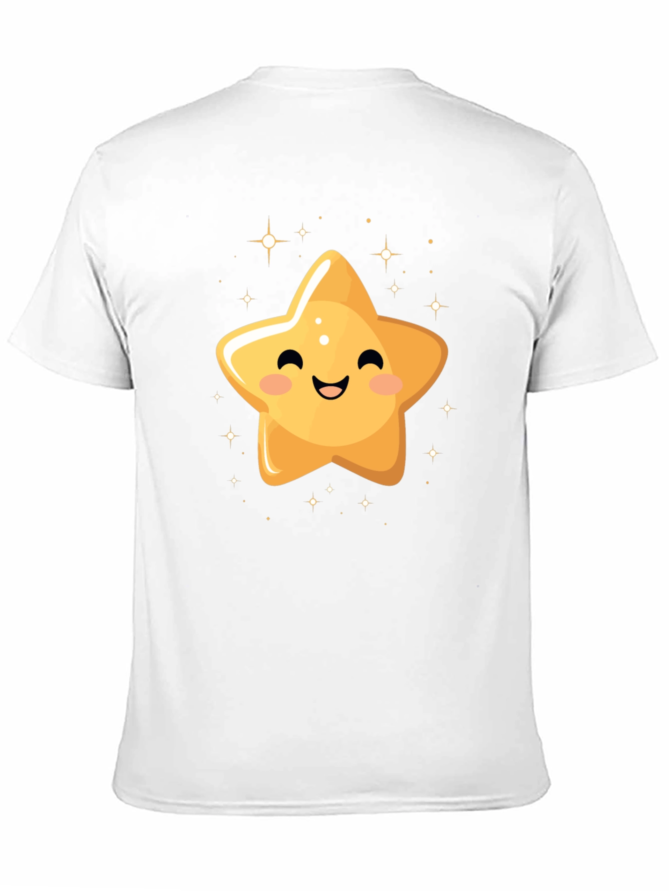 Black Cute Smiling Star Black T-Shirt view 11