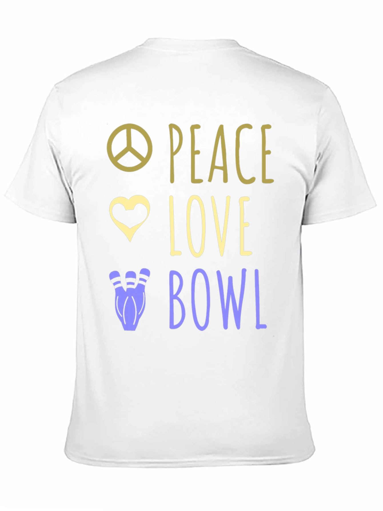 Black Peace Love Bowl T-Shirt Bowling Gift view 11
