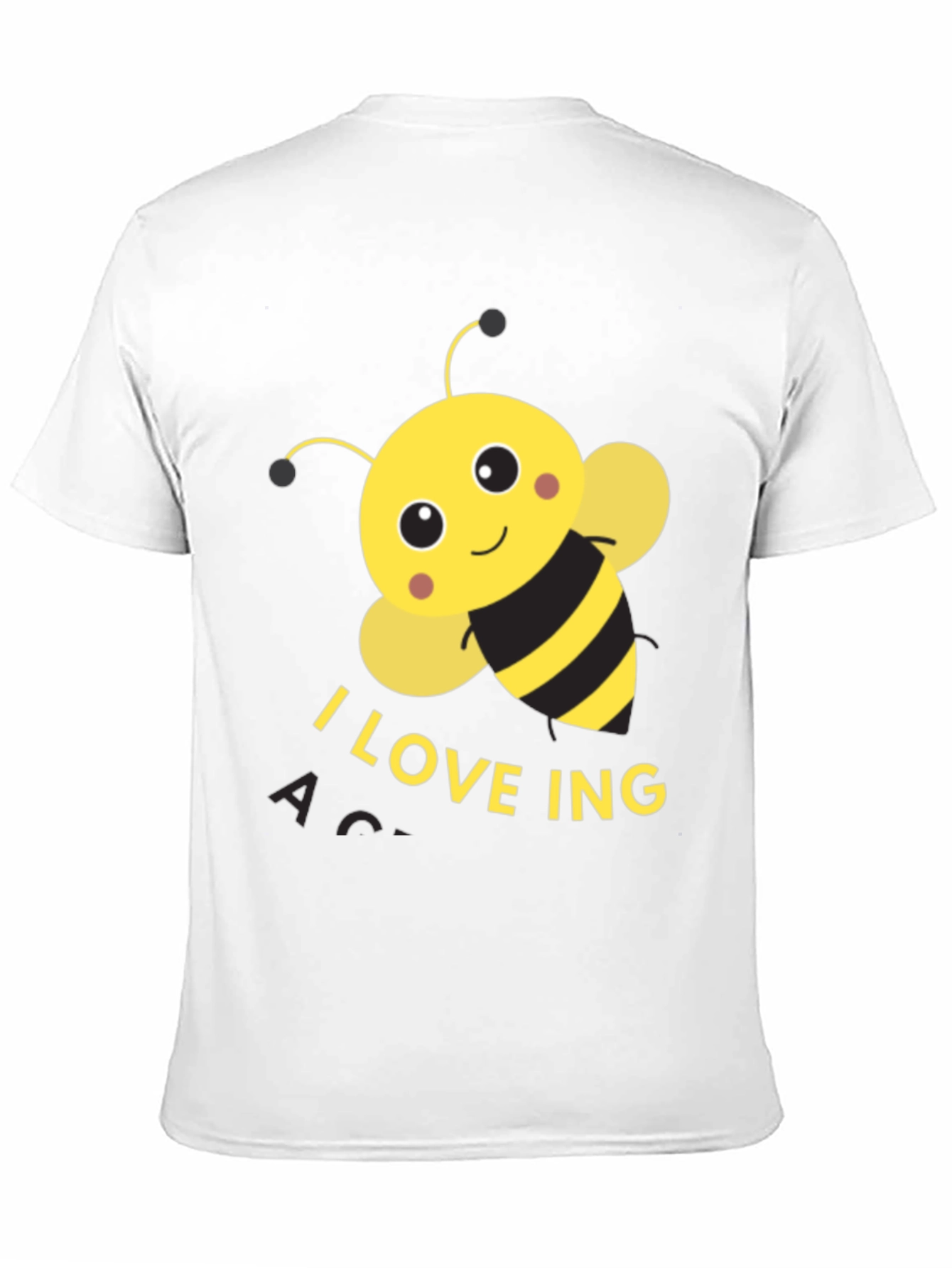Black I Love Bee-ing Active Black T-Shirt view 11