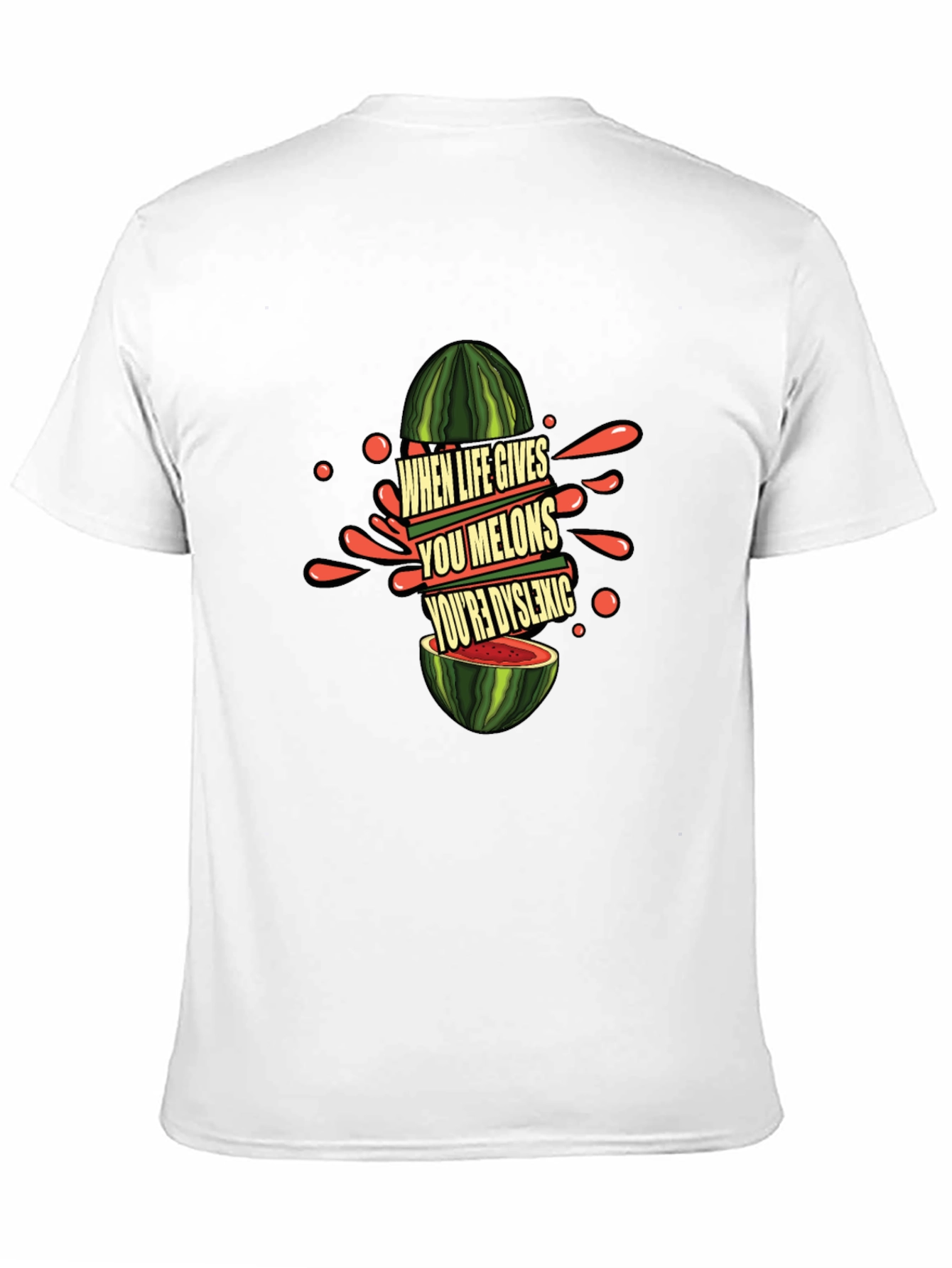 Black Funny Dyslexic Watermelon Graphic Tee view 11