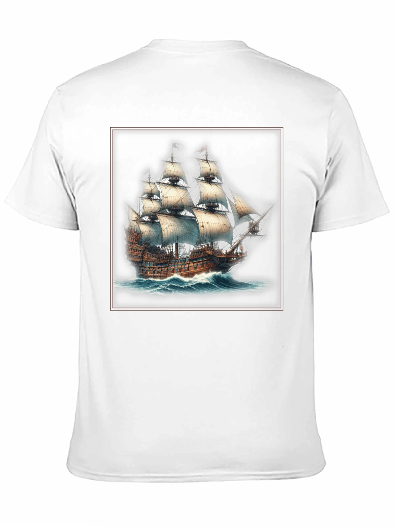 Black Nautical Ship Graphic T-Shirt view 11