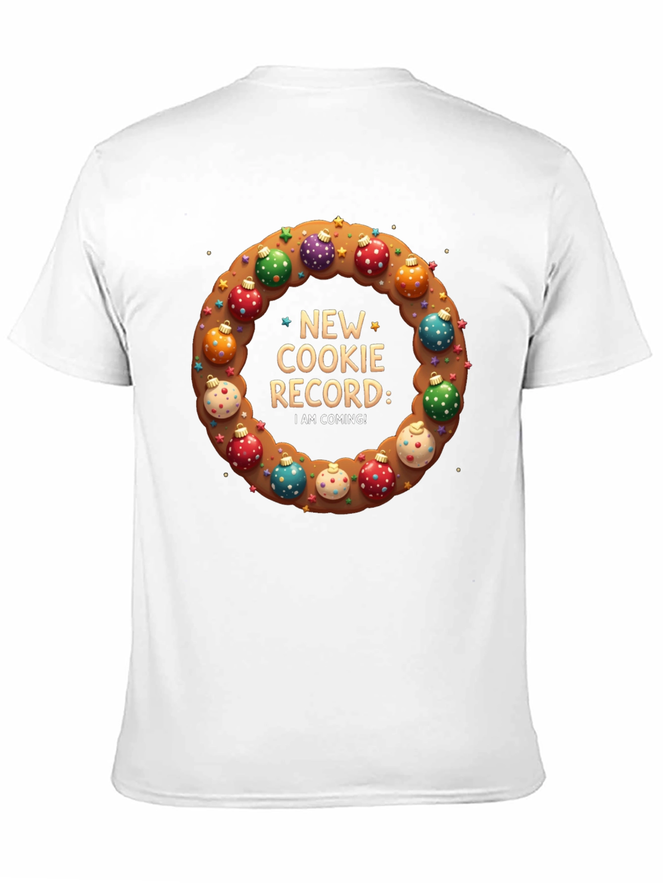 Black Cookie Record T-Shirt Festive Holiday Apparel view 11