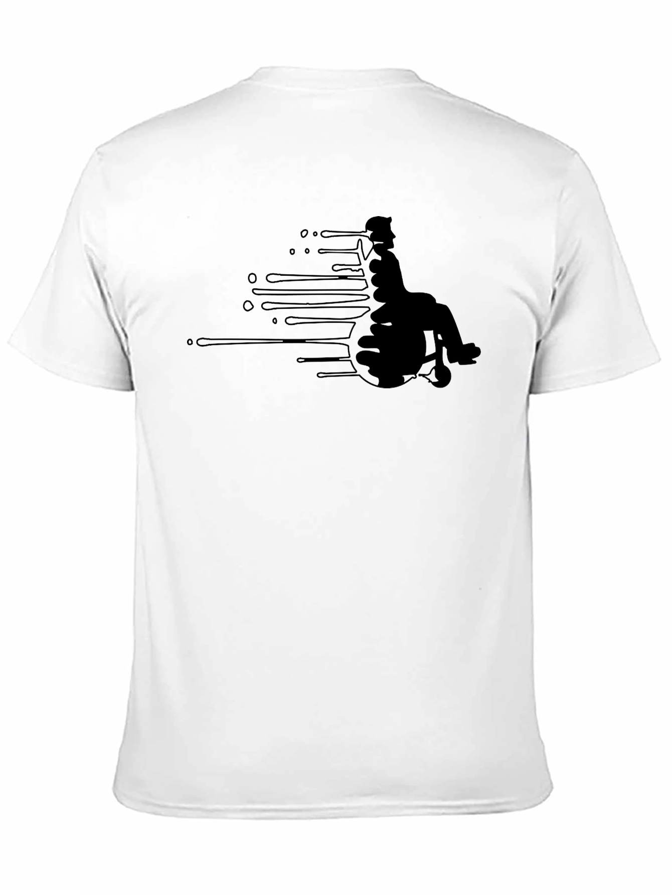 Black Wheelchair Silhouette Graphic Tee - Black Cotton T-Shirt view 11