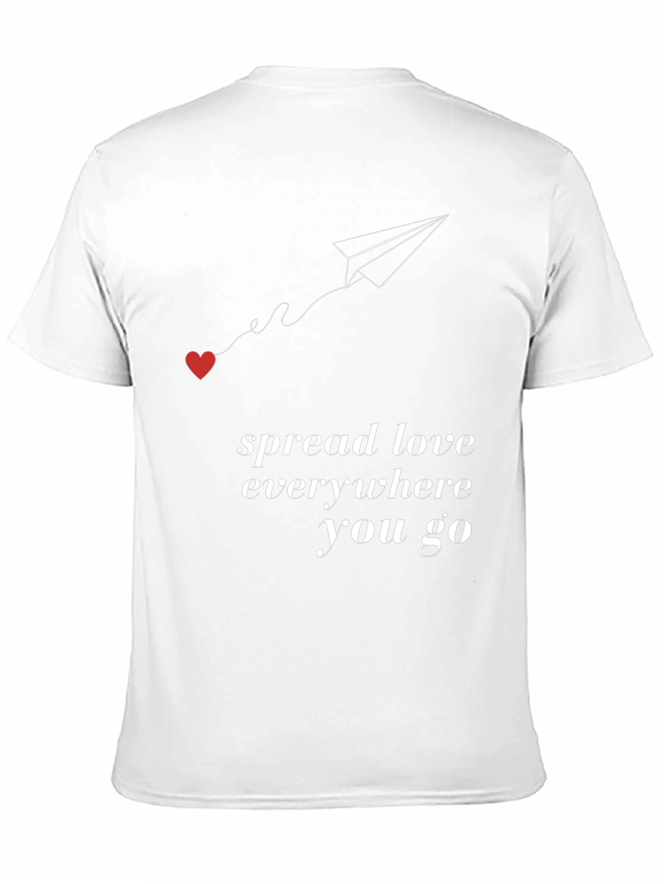 Black Spread Love T-Shirt - Stylish Heart Paper Plane Design view 11