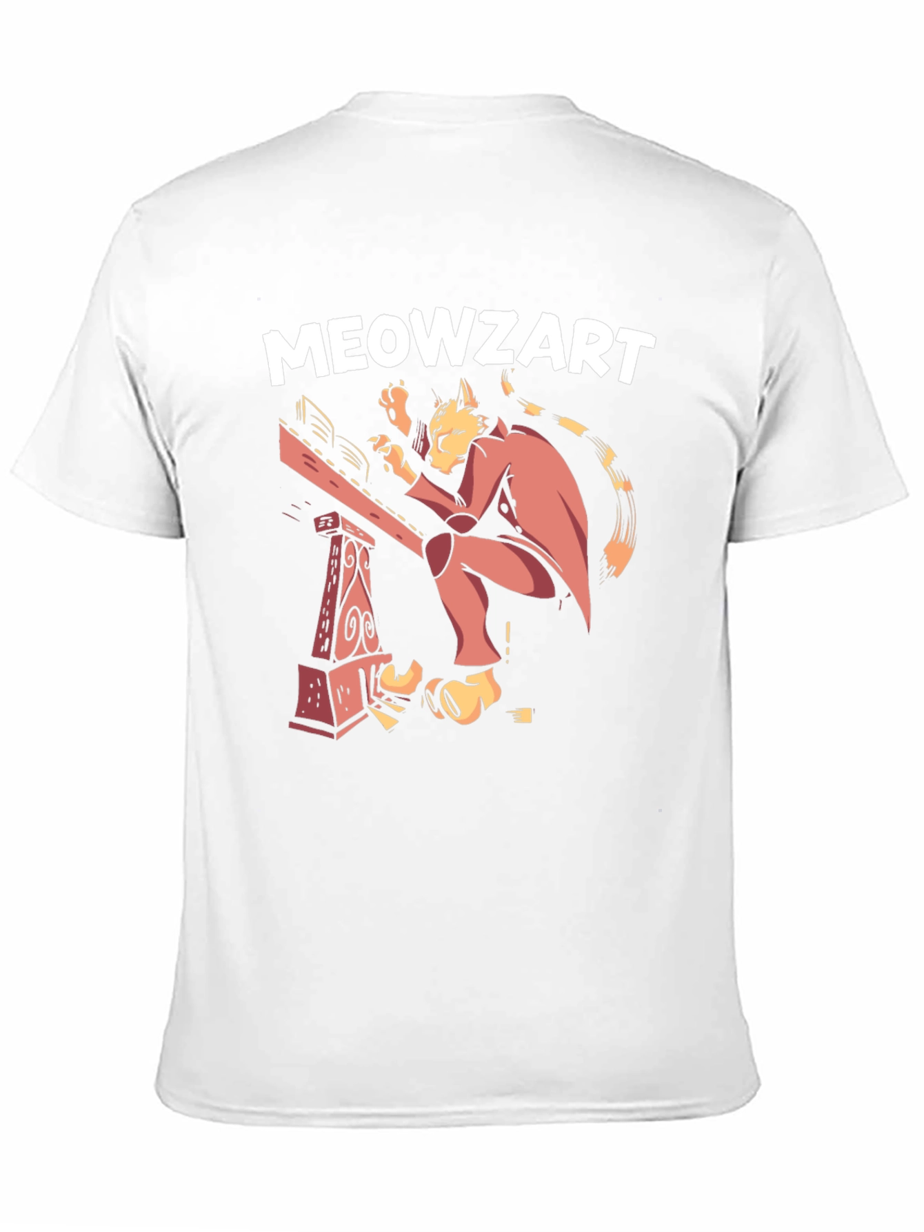 Black Meowzart Cat Musician Graphic T-Shirt view 11