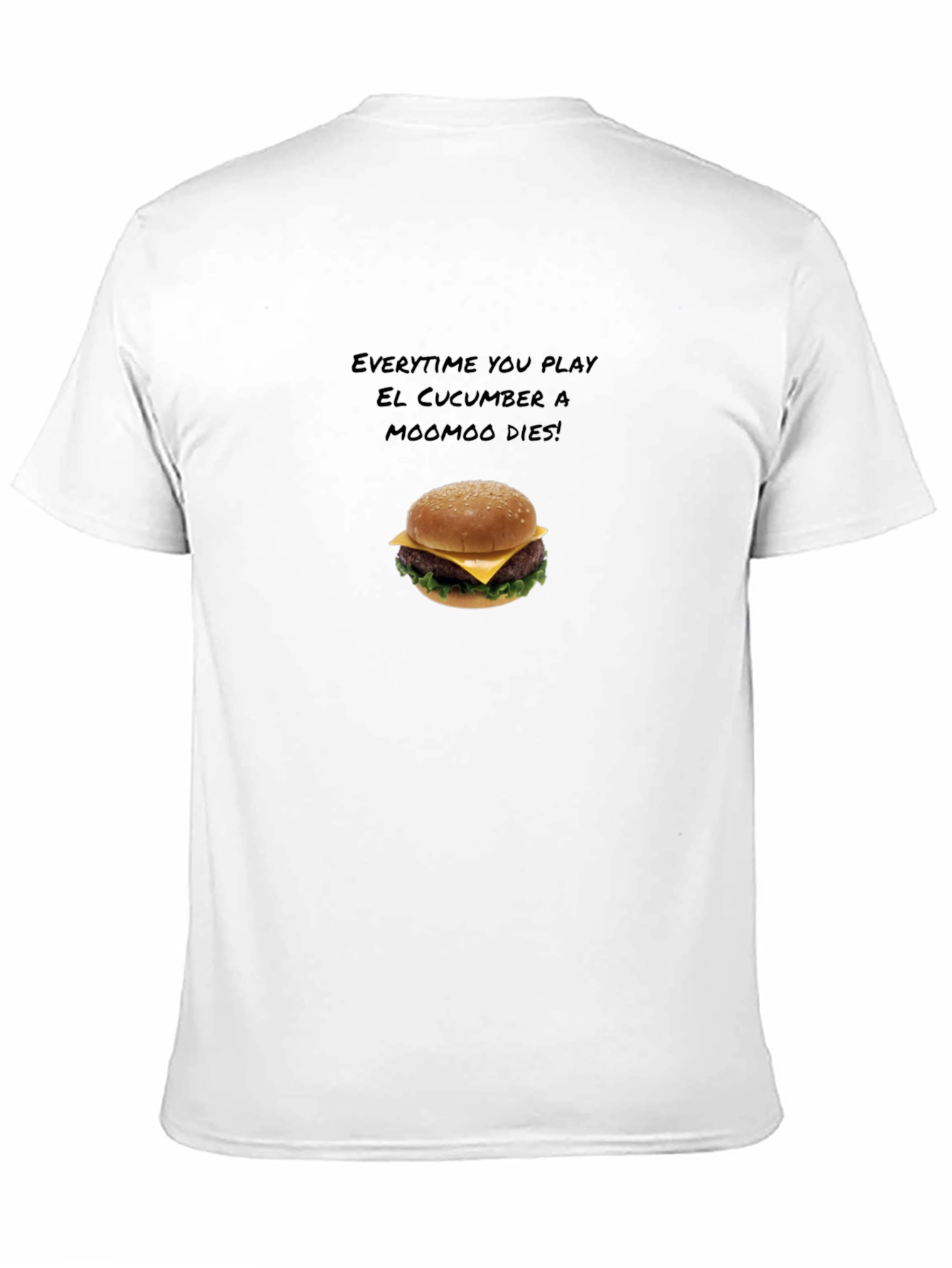Black Humorous El Cucumber Burger Graphic T-Shirt view 11