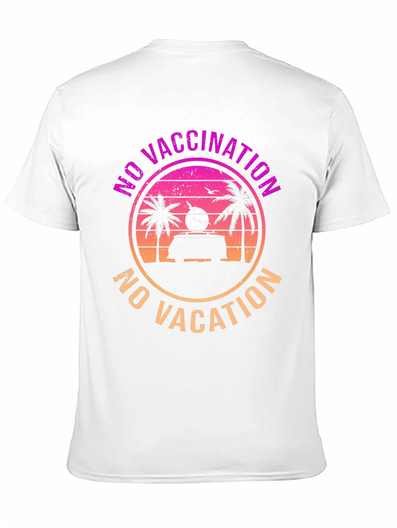 Black No Vaccination No Vacation Graphic T-Shirt view 11
