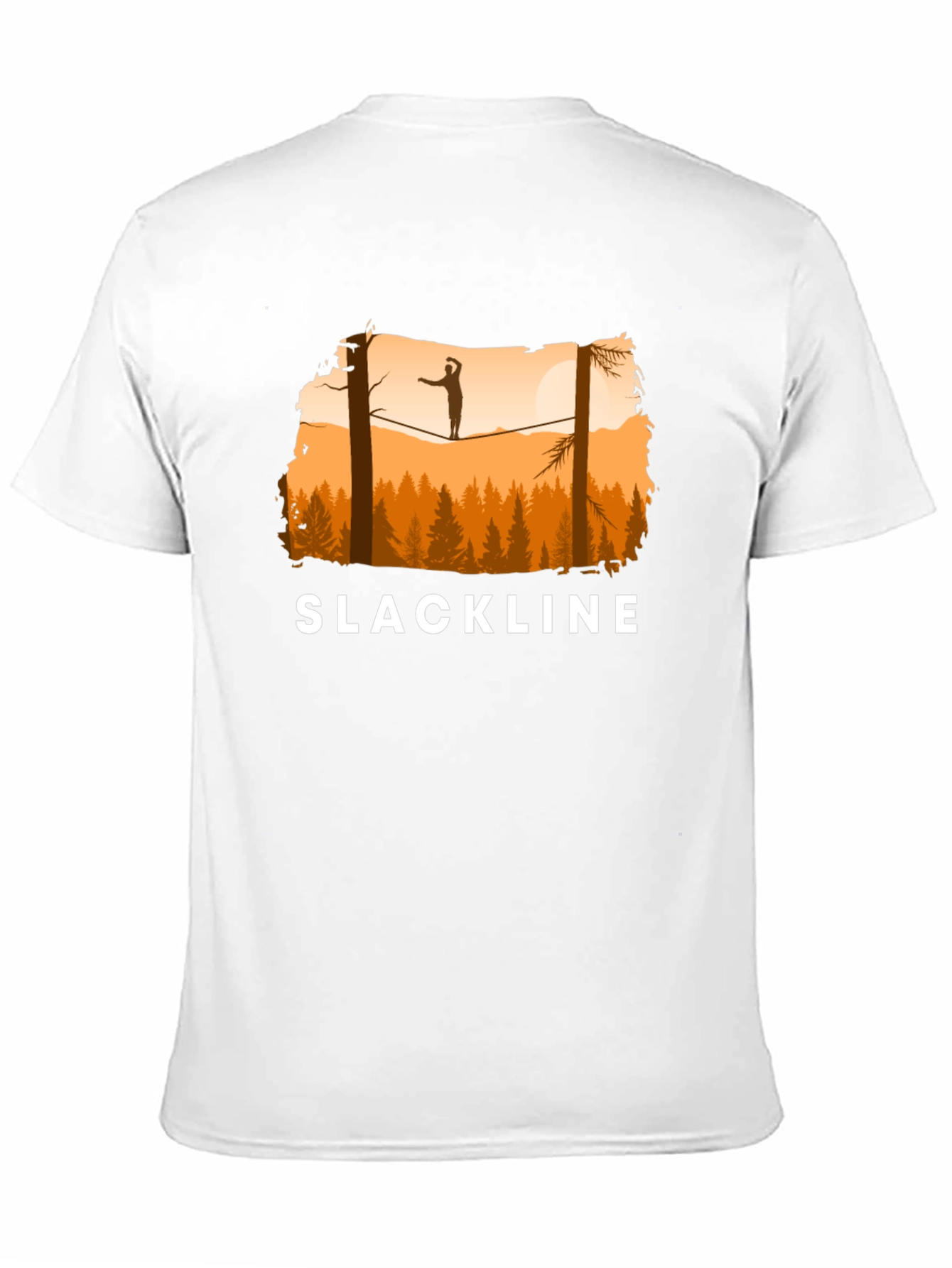 Black Slackline T-Shirt Balance in Nature view 11