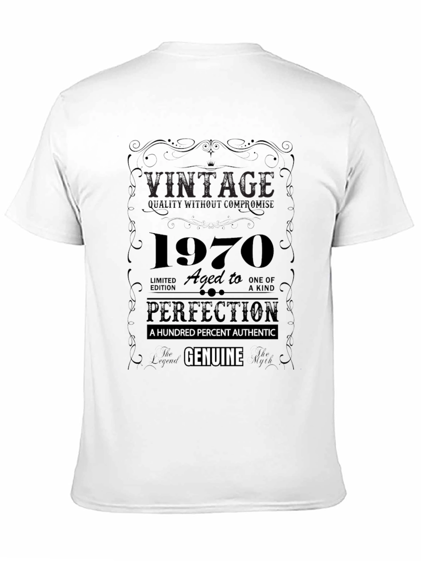 Black Vintage 1970 Aged To Perfection Black T-Shirt view 11
