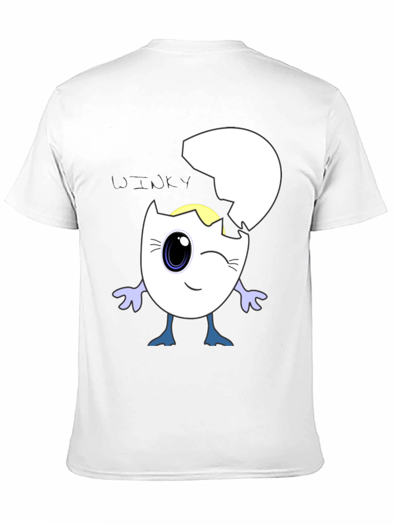 Black Winky Egg Graphic T-Shirt - Unique Cartoon Design view 11