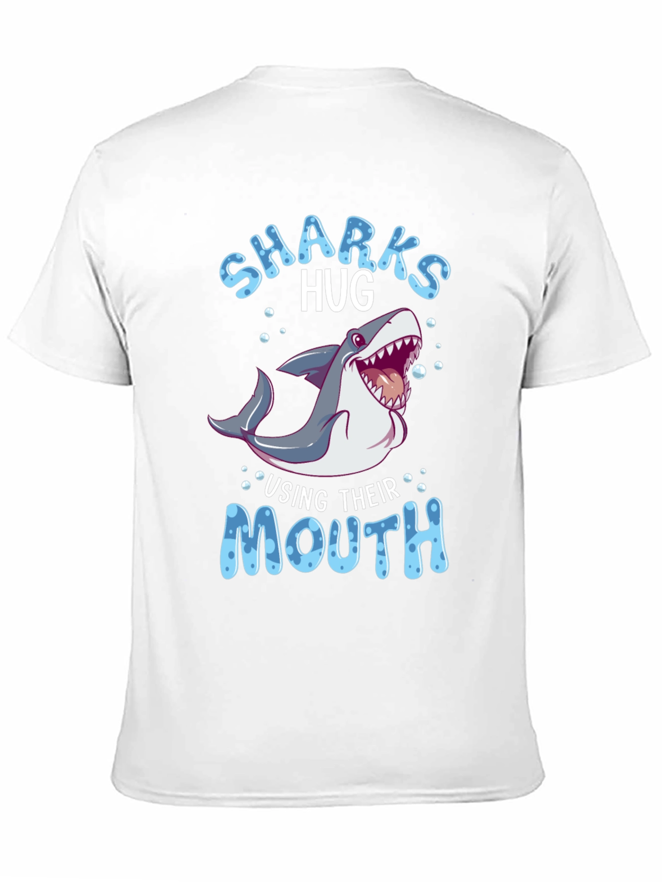 Black Sharks Hug Using Their Mouth T-Shirt - Funny Animal Tee view 11