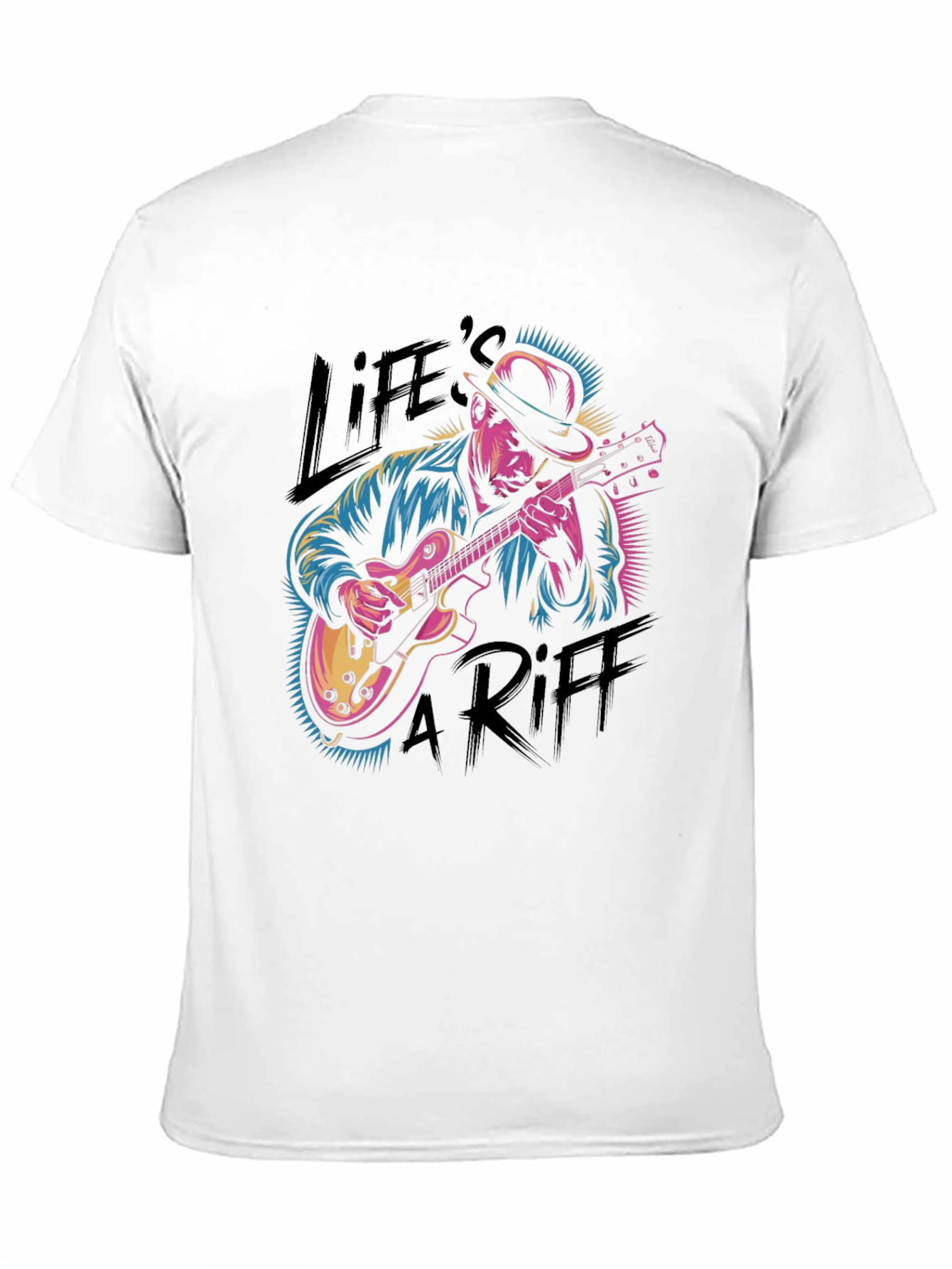 Black Life's A Riff Graphic T-Shirt - Blues Guitar Player Tee view 11