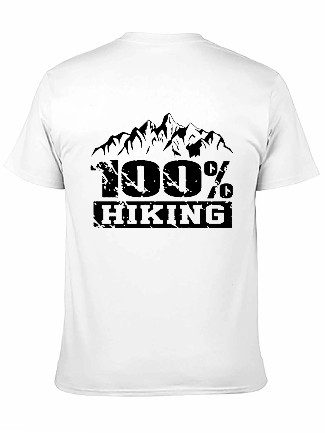 Black 100% Hiking Graphic Tee - Black Mountain Design view 11