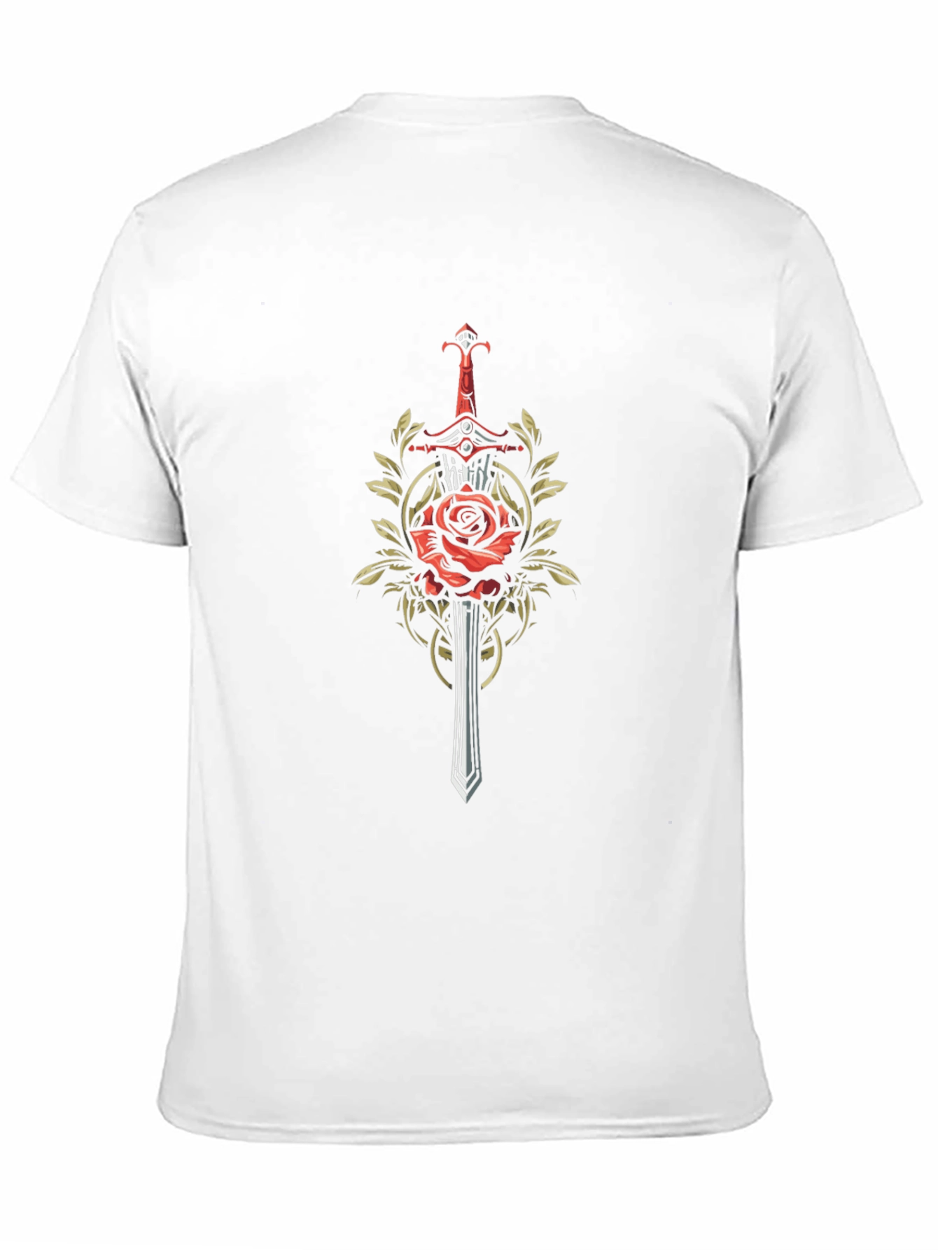 Black Sword and Rose Graphic Black T-Shirt view 11