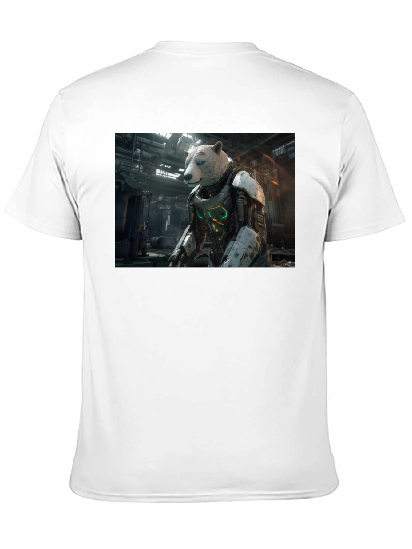 Black Sci-Fi Bear Robot T-Shirt view 11