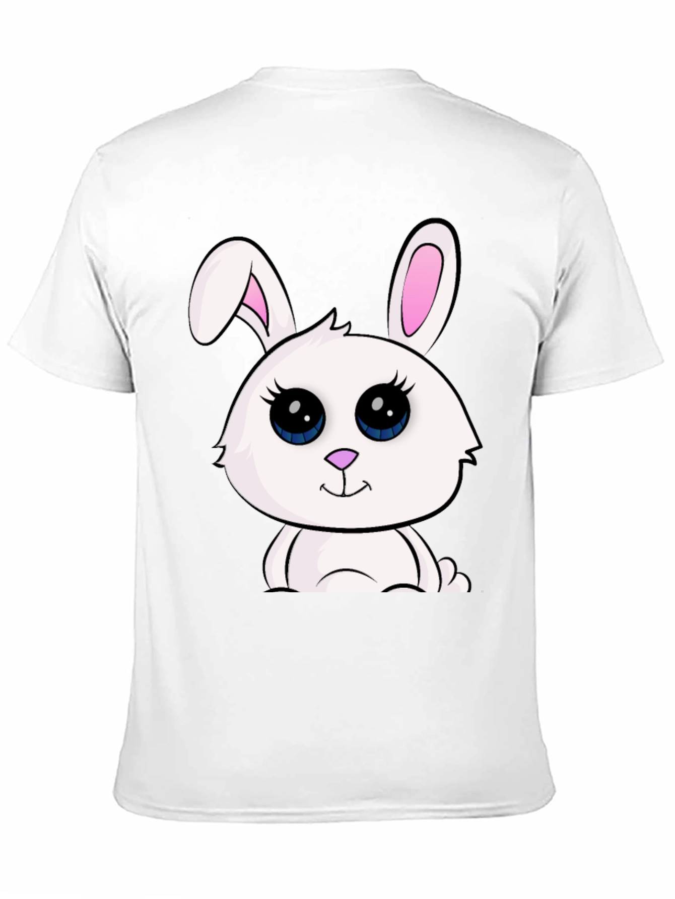 Black Cute Bunny Graphic Tee - Black Cotton Blend view 11