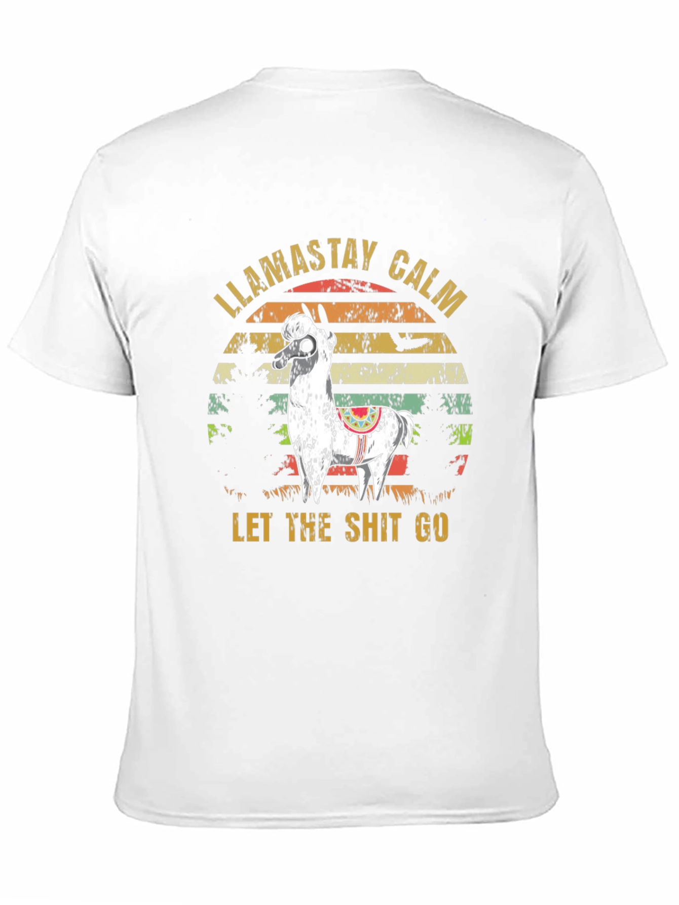 Black Llama Stay Calm T-Shirt - Funny Slogan Tee view 11