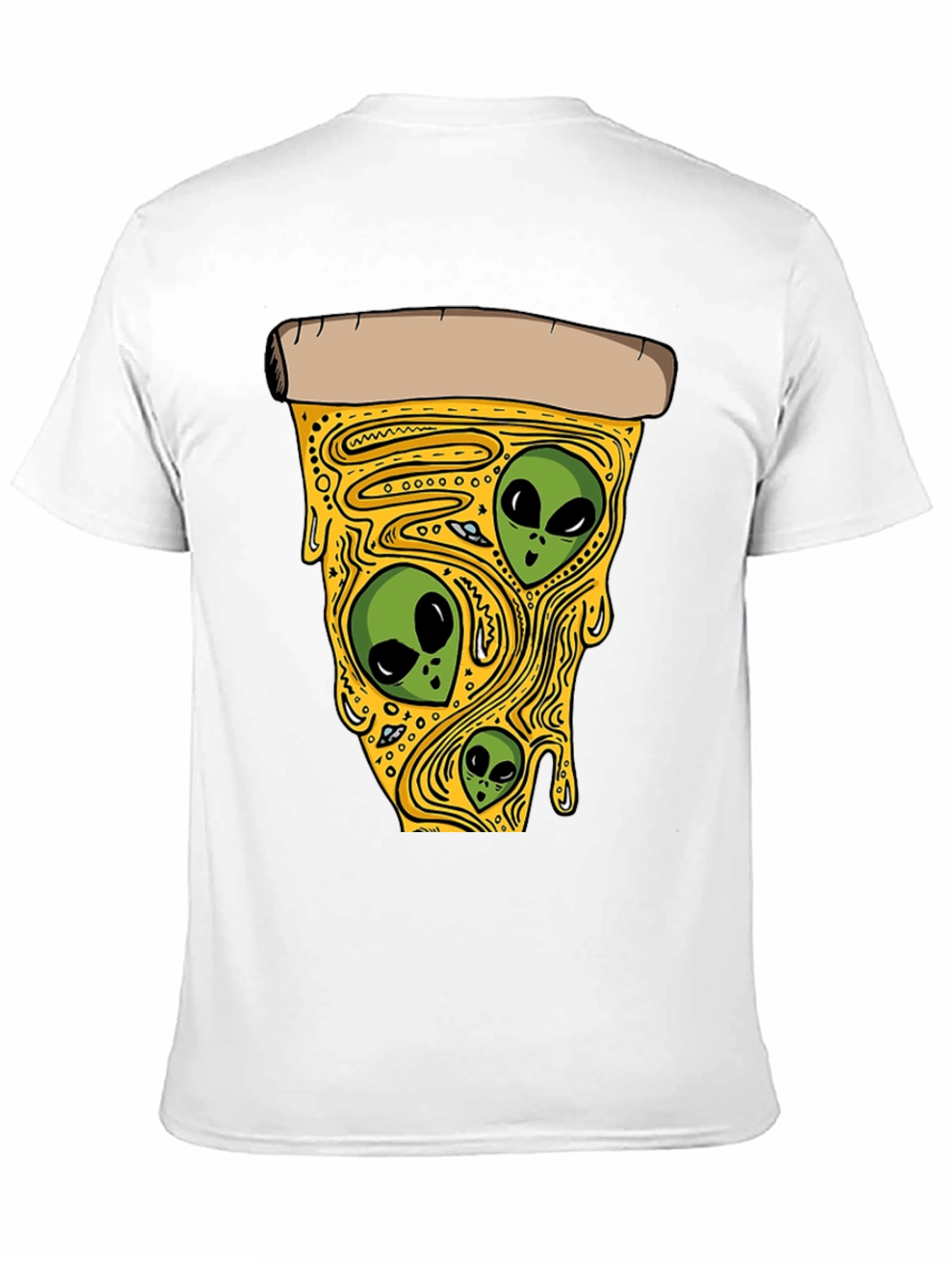 Black Alien Pizza Graphic T-Shirt view 11