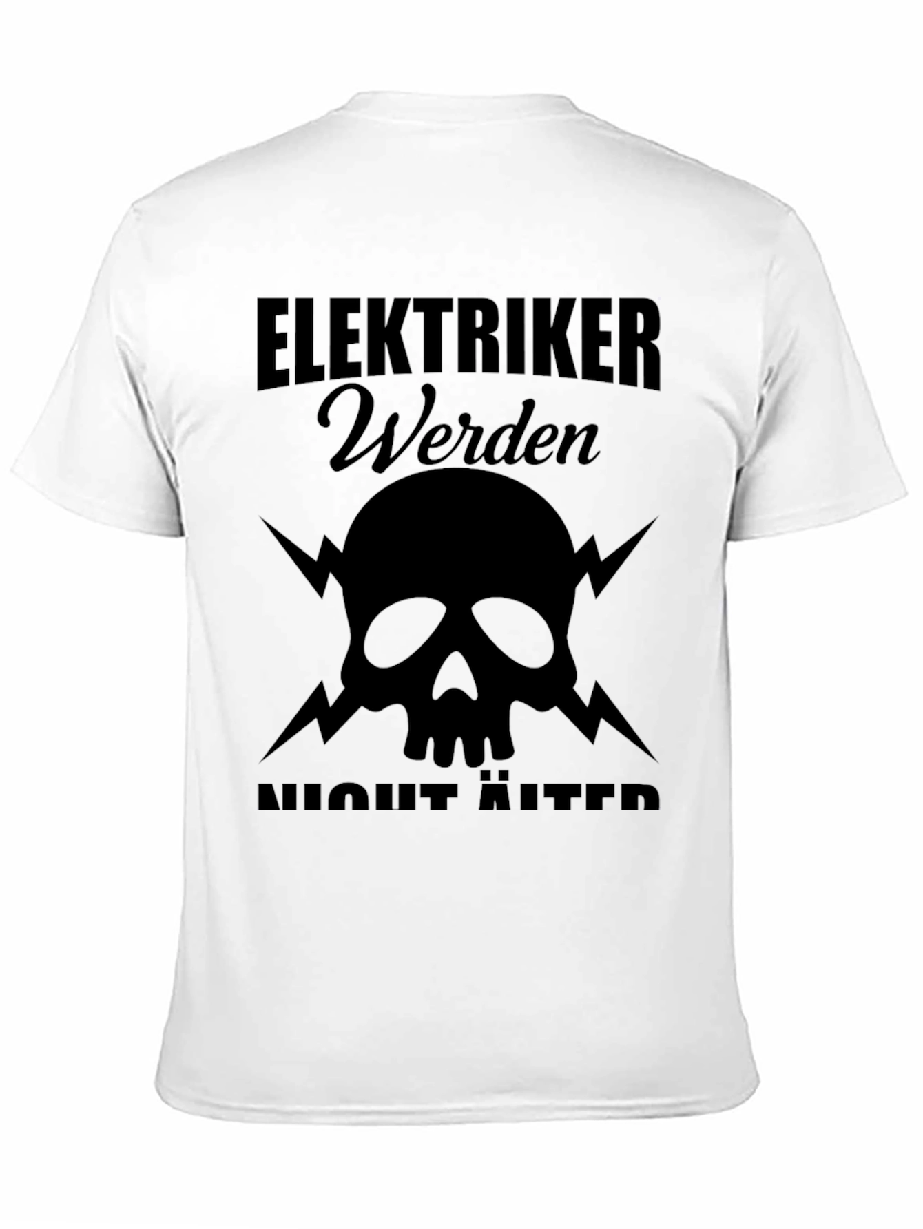 Black Elektriker Werden T-Shirt - Skull & Lightning Design view 11