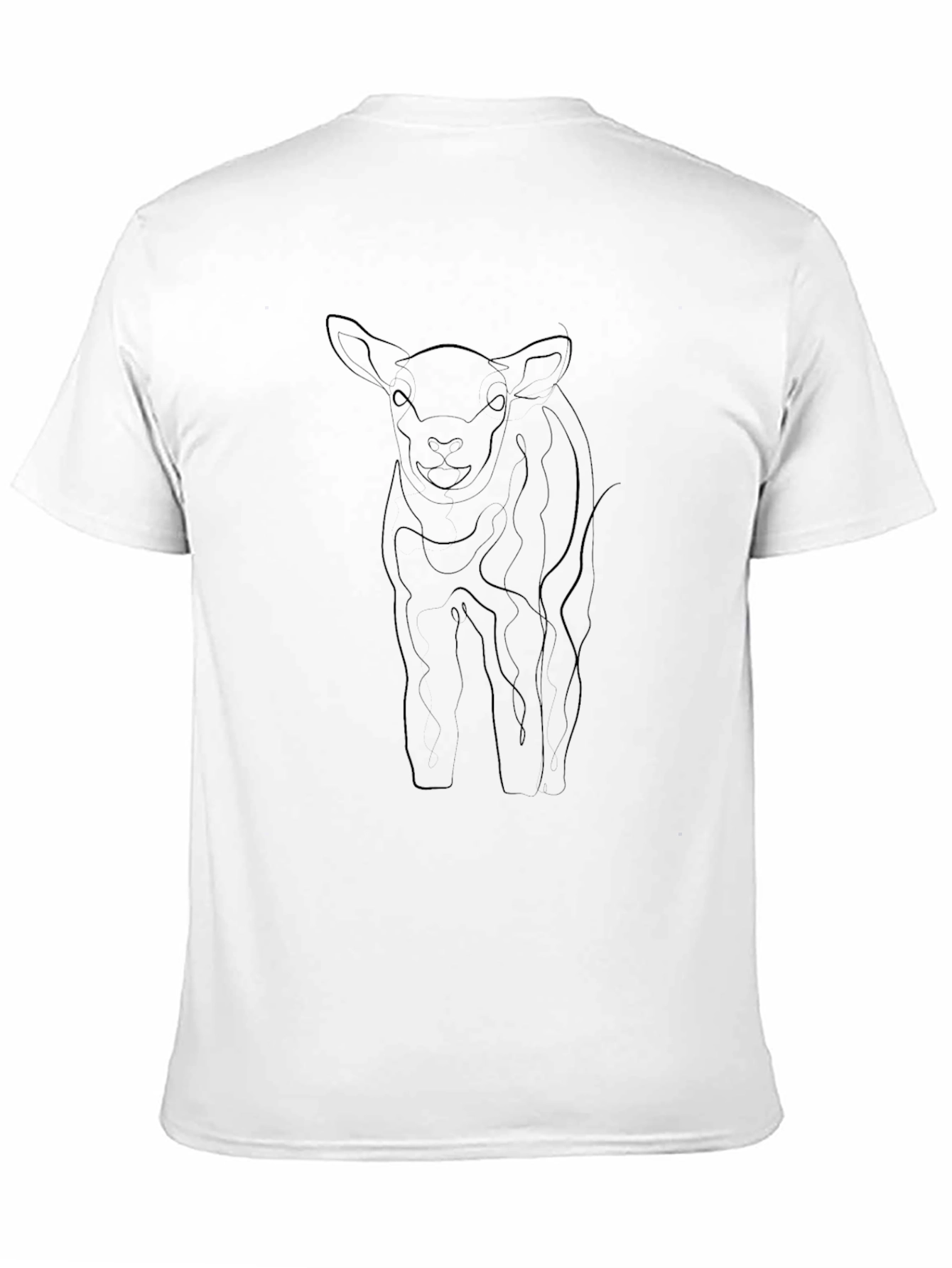 Black Minimalist Calf Line Art Tee - Black view 11