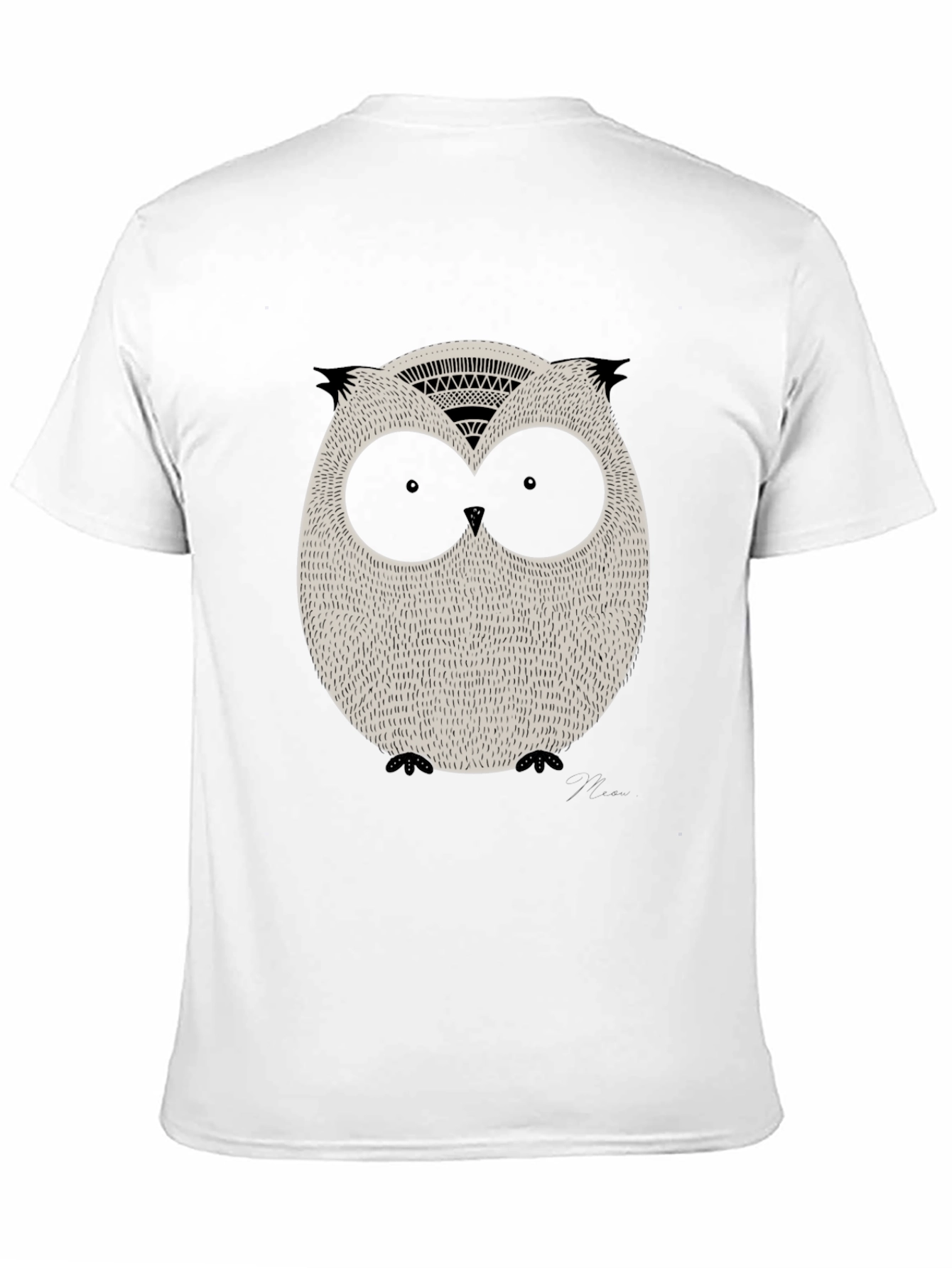 Cool Owl Graphic Print Black Tee - 11
