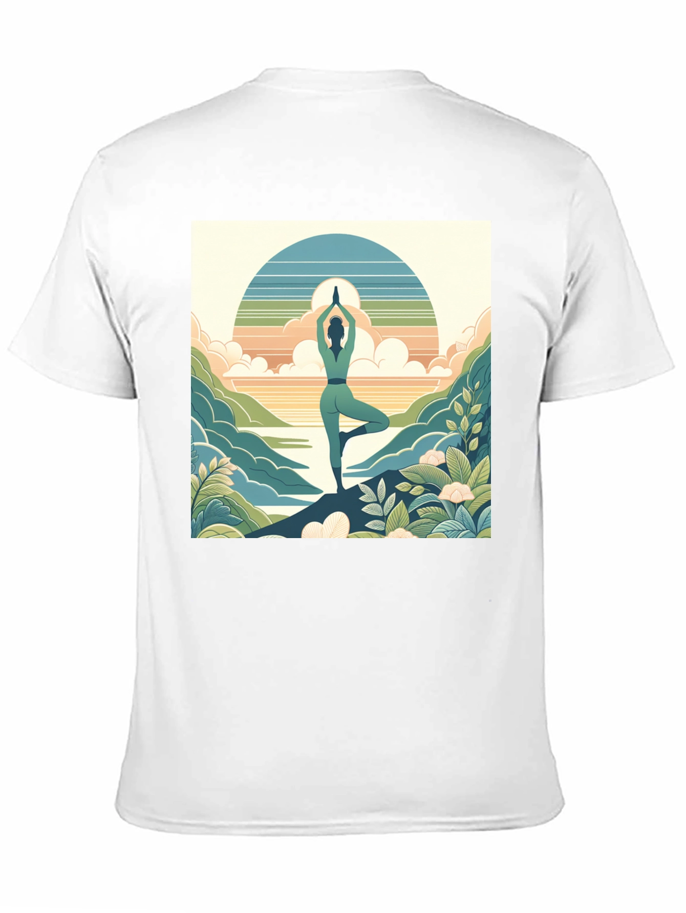 Black Yoga Serenity Tee - Nature Balance Design view 11