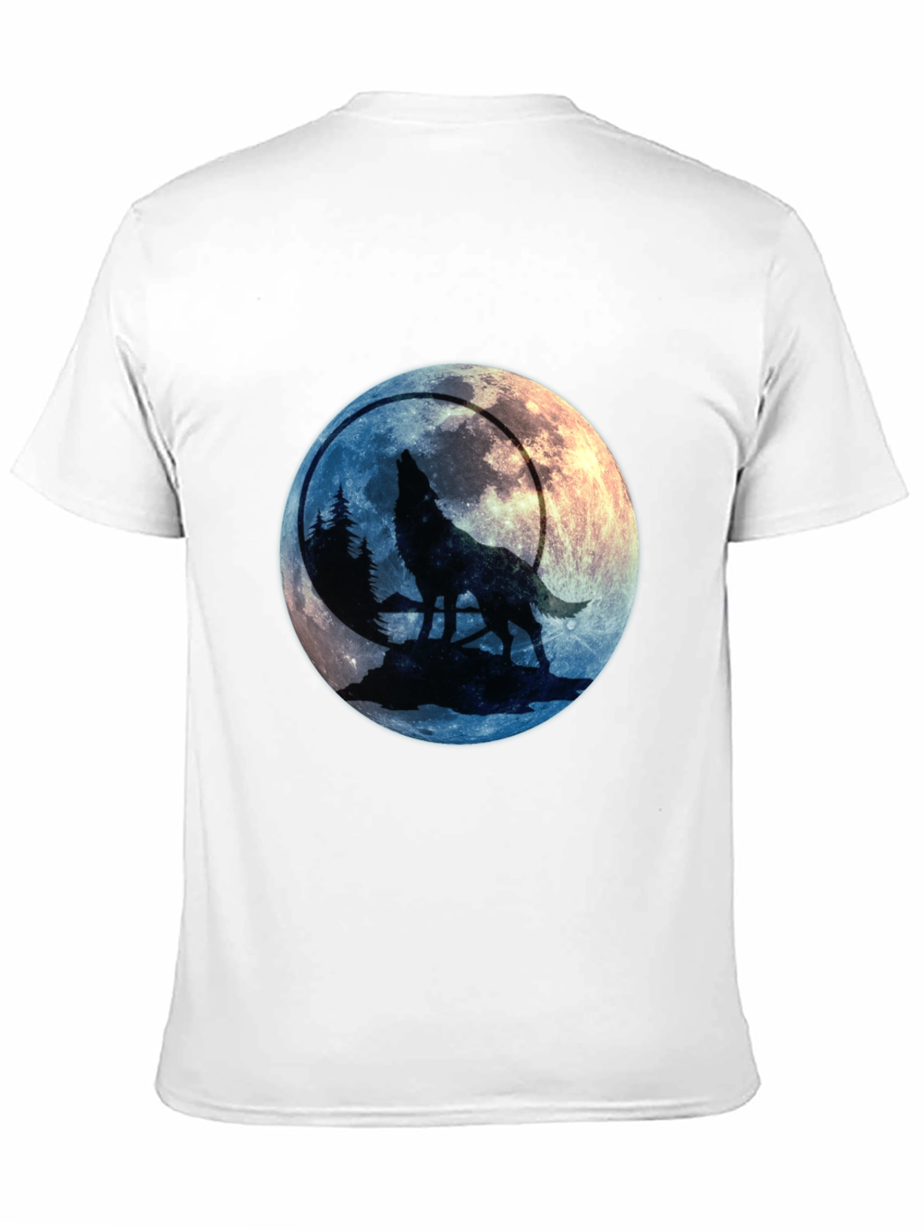 Black Wolf Howling at Moon Graphic Tee view 11
