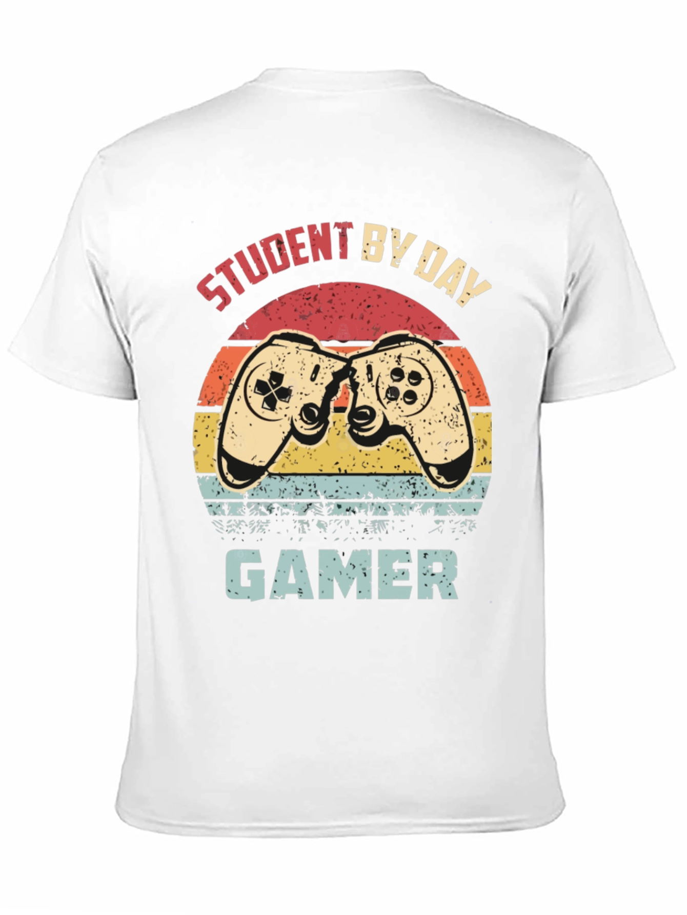 Black Student by Day Gamer T-Shirt - Retro Design view 11