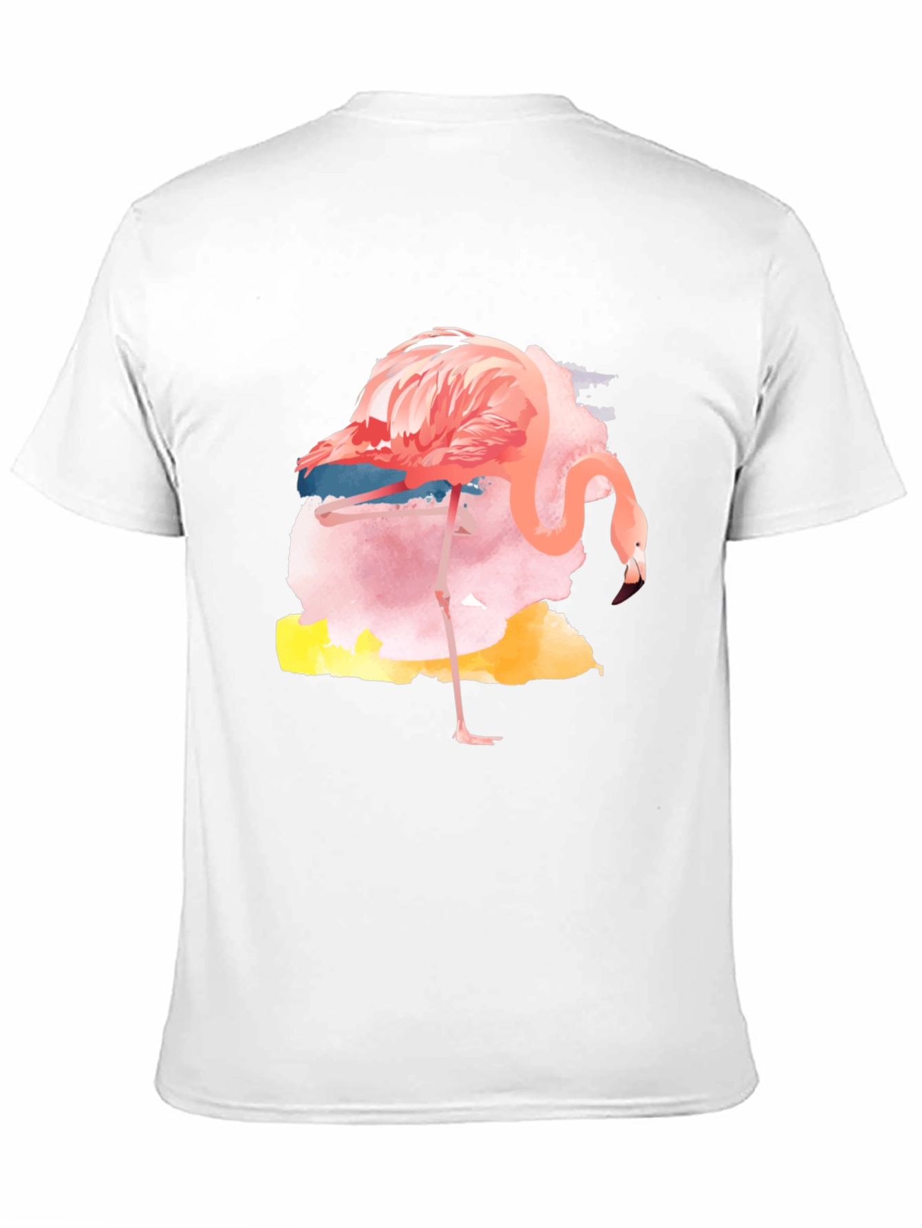 Black Watercolor Flamingo Graphic Tee - Casual Black T-Shirt view 11