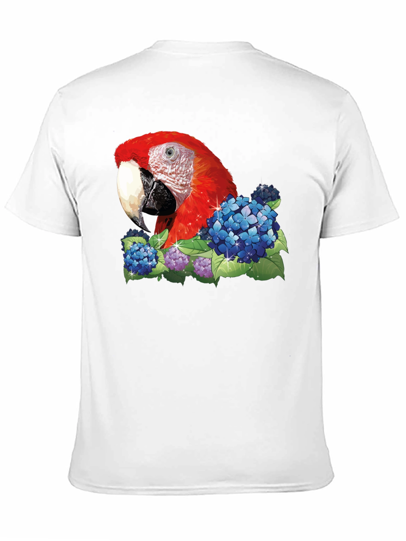 Black Parrot & Flowers Graphic T-Shirt - Black view 11