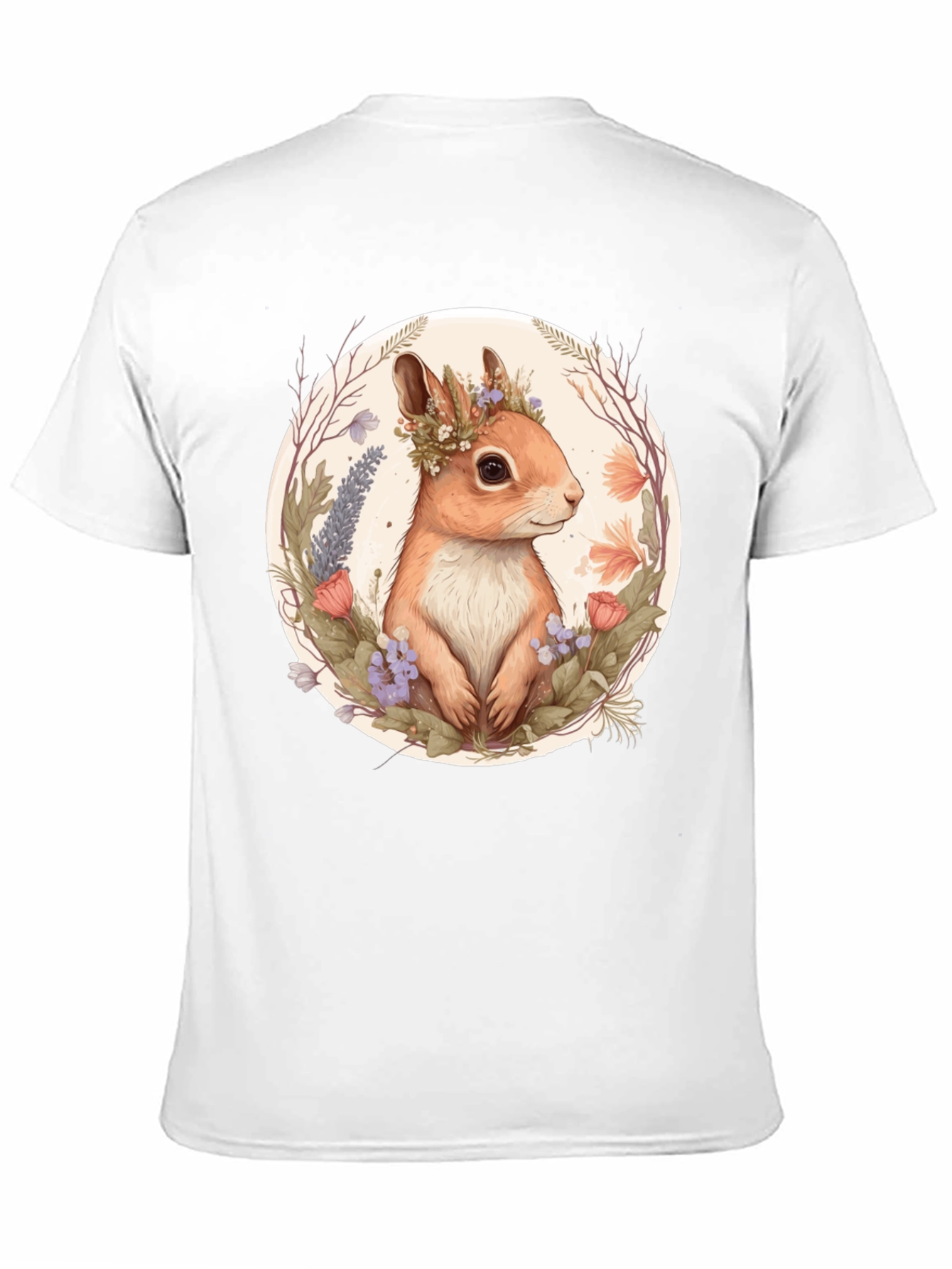 Black Squirrel Floral Crown Graphic Tee view 11