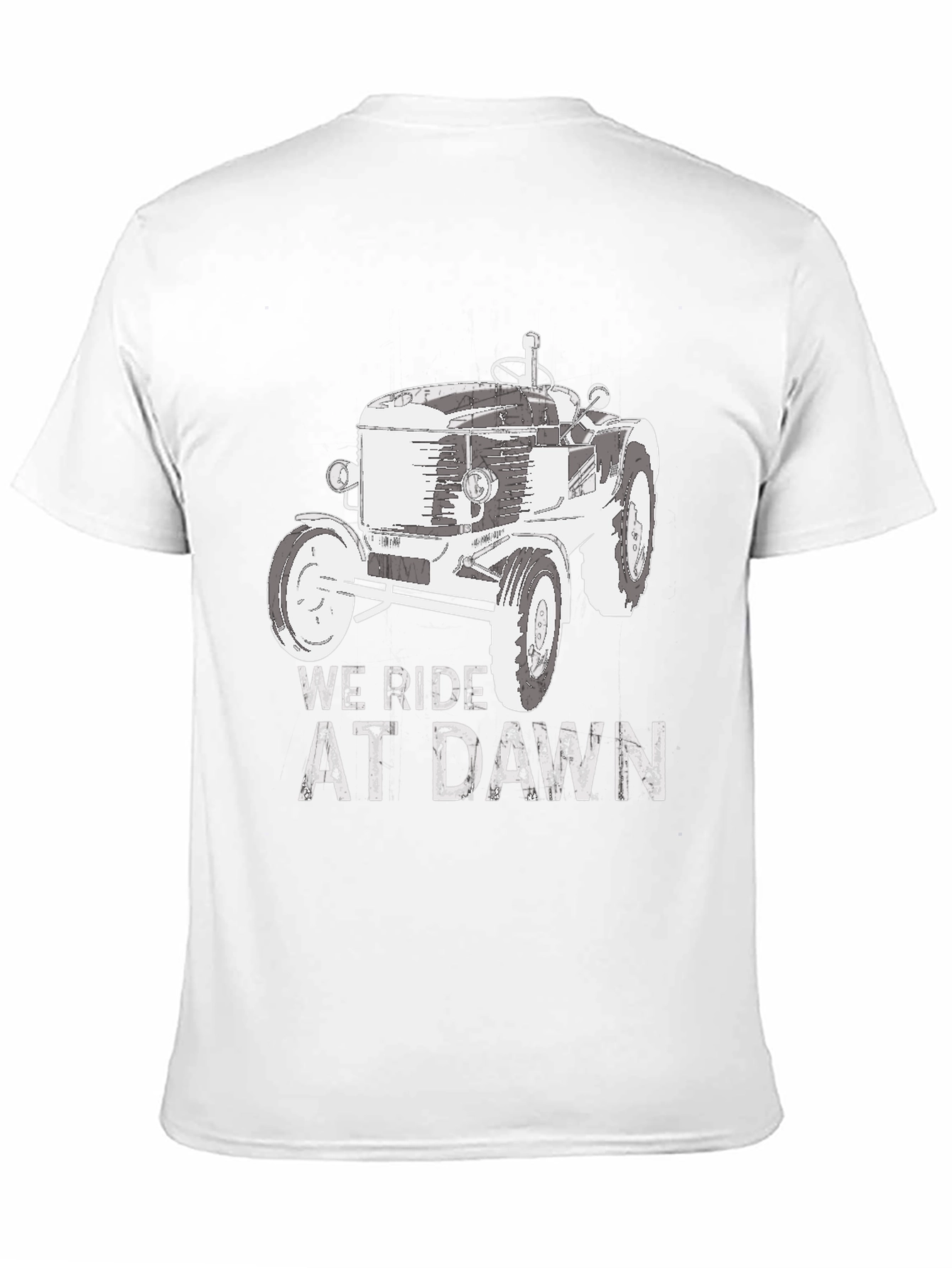 Black We Ride At Dawn Tractor Graphic Tee view 11