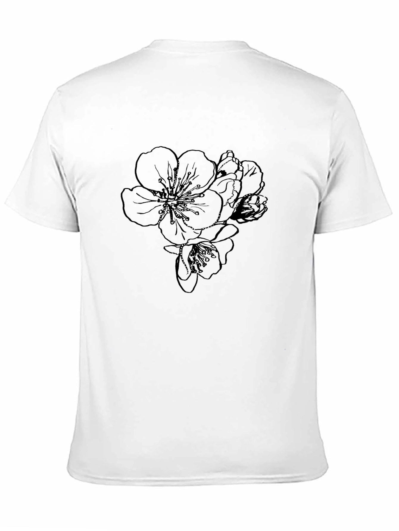 Black Men's Black Floral Graphic T-Shirt view 11