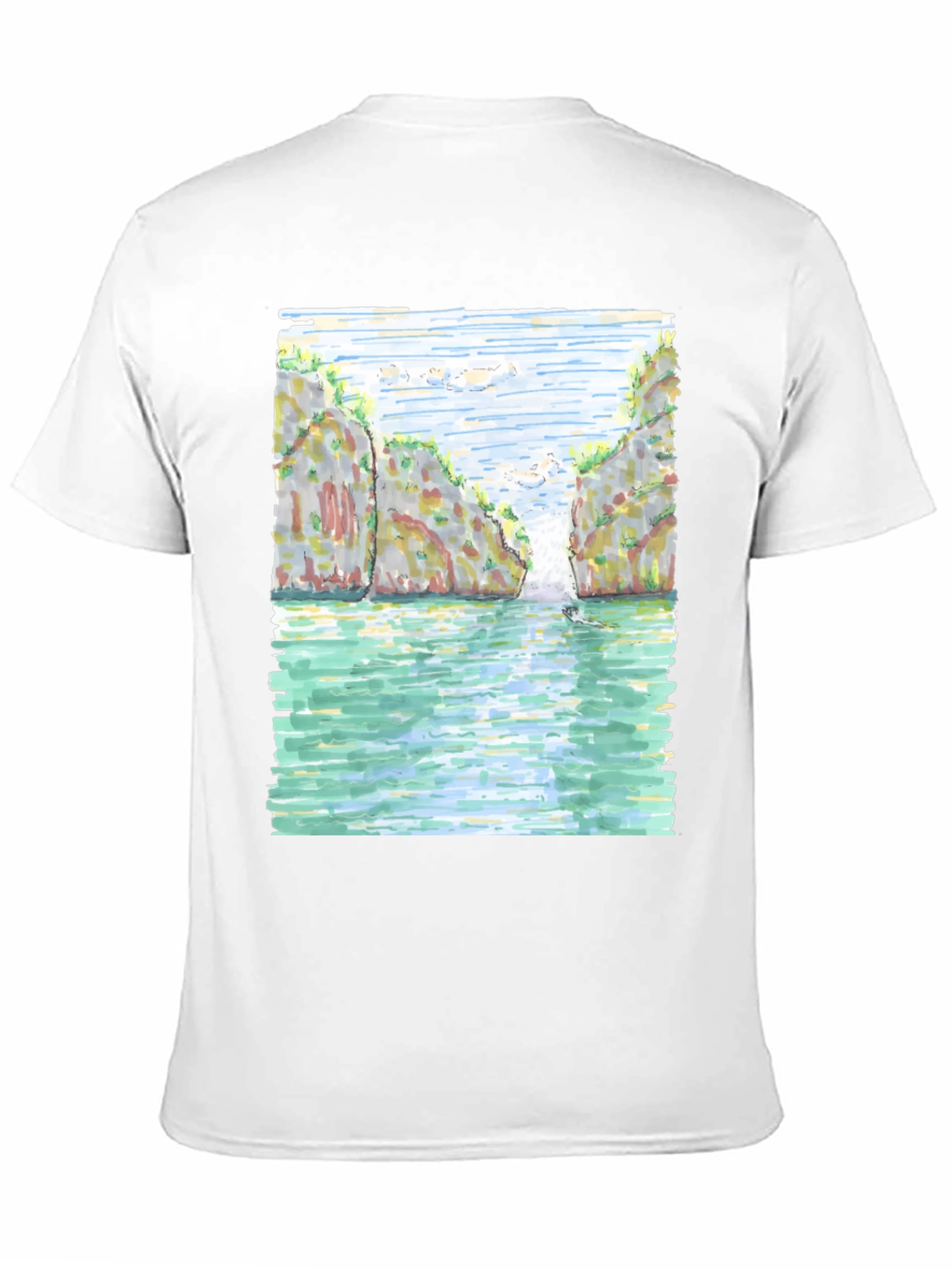 Watercolor Scene T-Shirt - Island Getaway Tee - 11
