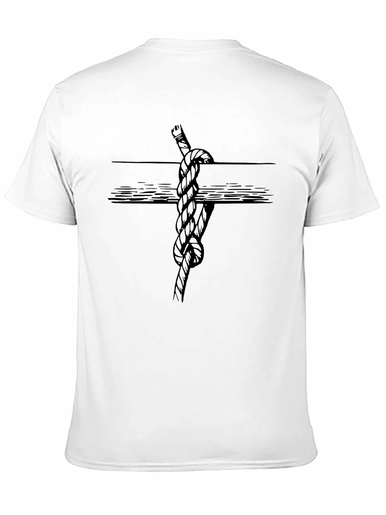 Black Nautical Knot Graphic Tee - Black Cotton Shirt view 11