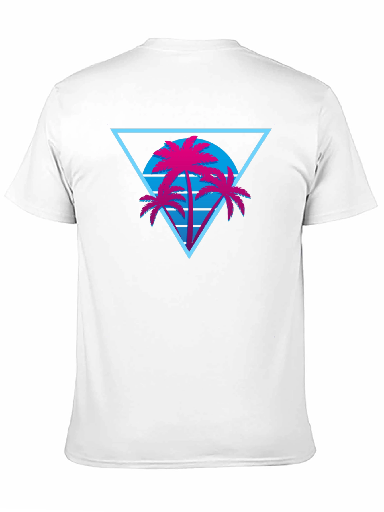 Black Retro Palm Tree Triangle Black T-Shirt view 11