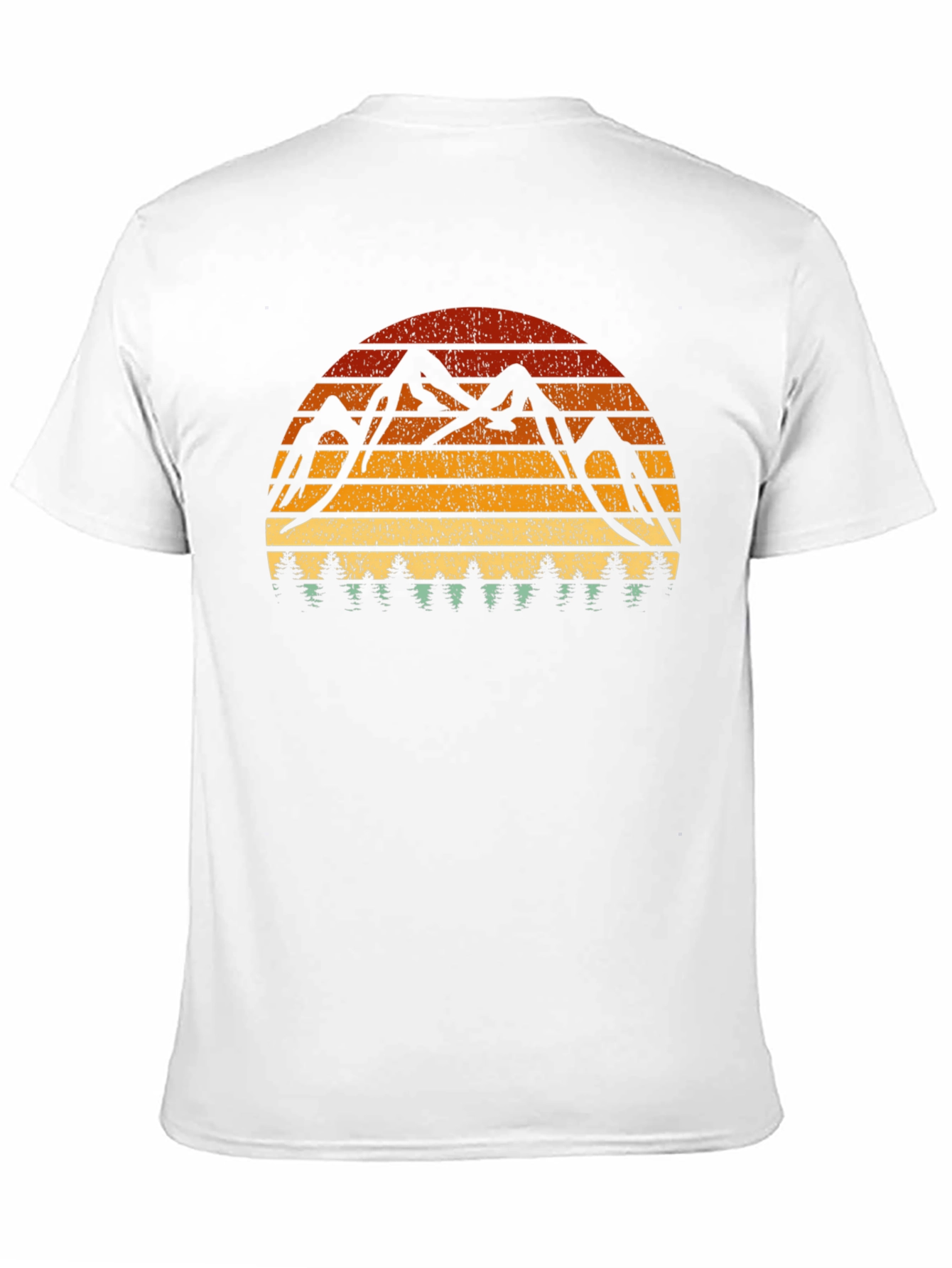 Black Retro Mountain Sunset T-Shirt view 11