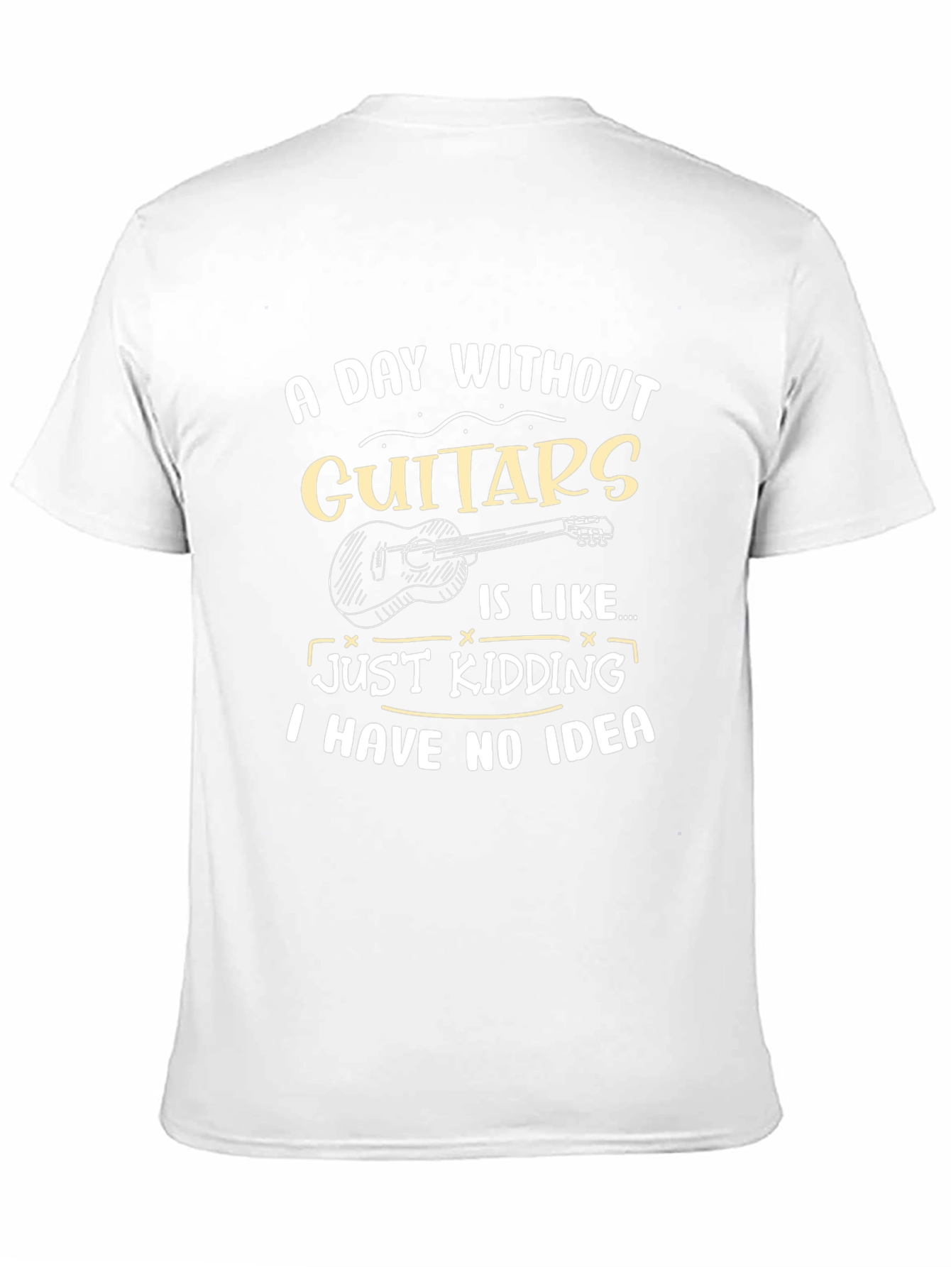 Black Funny Guitar T-Shirt - A Day Without Guitars view 11