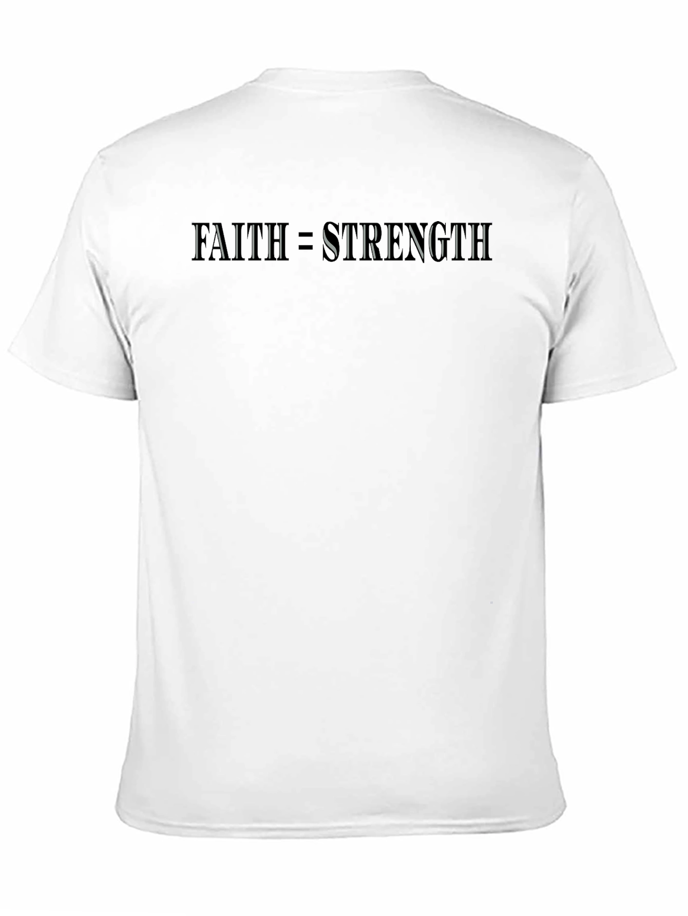 Black Faith Equals Strength Graphic Tee view 11