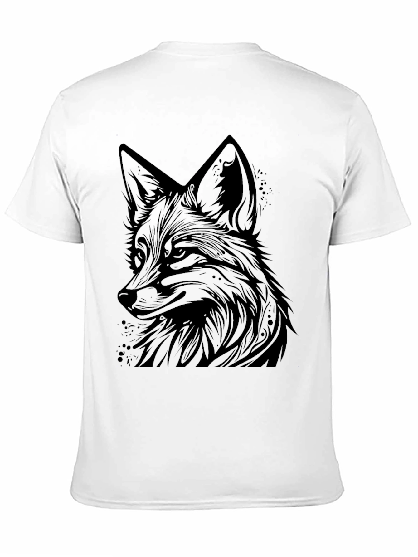 Black Fox Graphic Tee - Modern Animal Print T-Shirt view 11