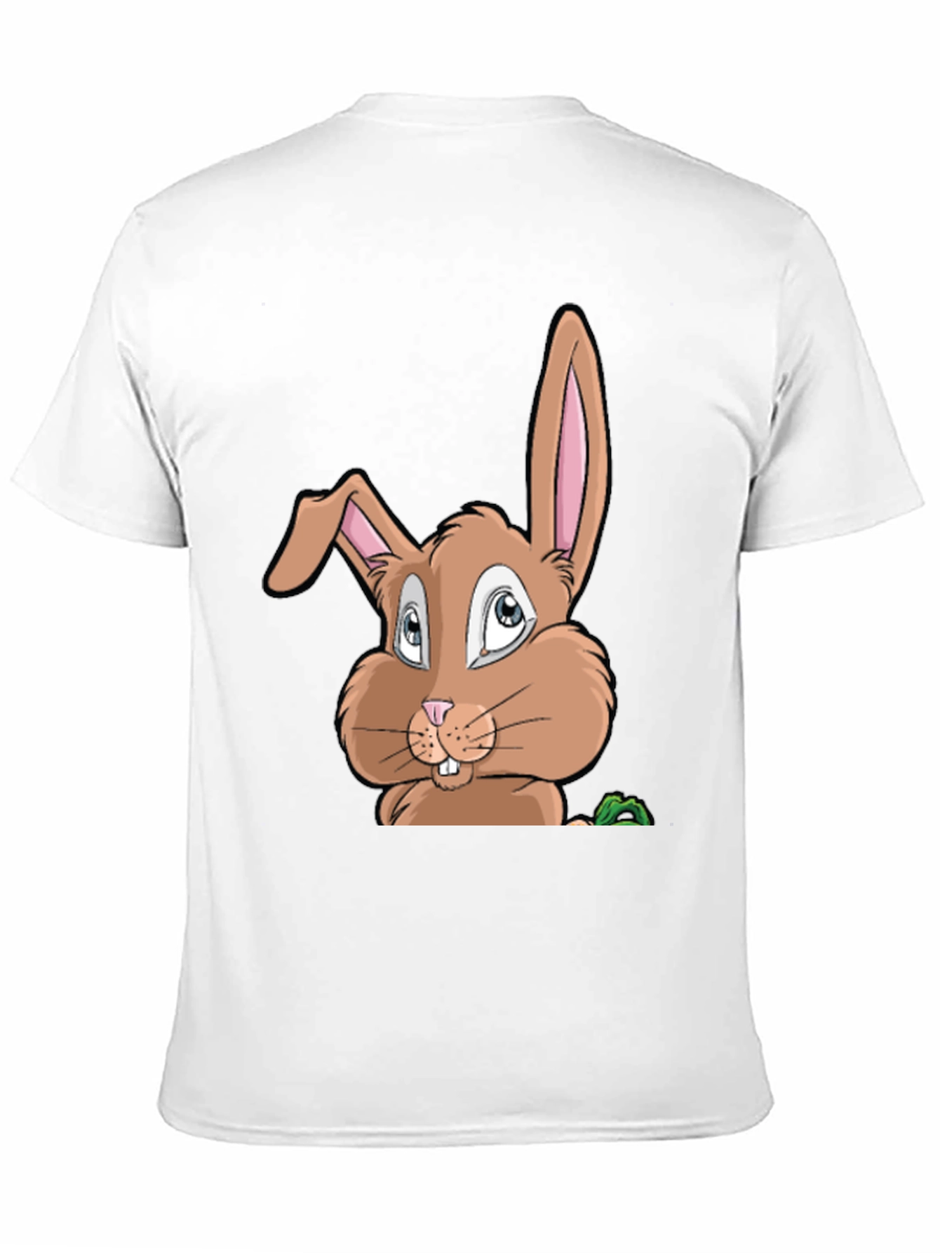Black Cute Cartoon Bunny Graphic Black T-Shirt view 11