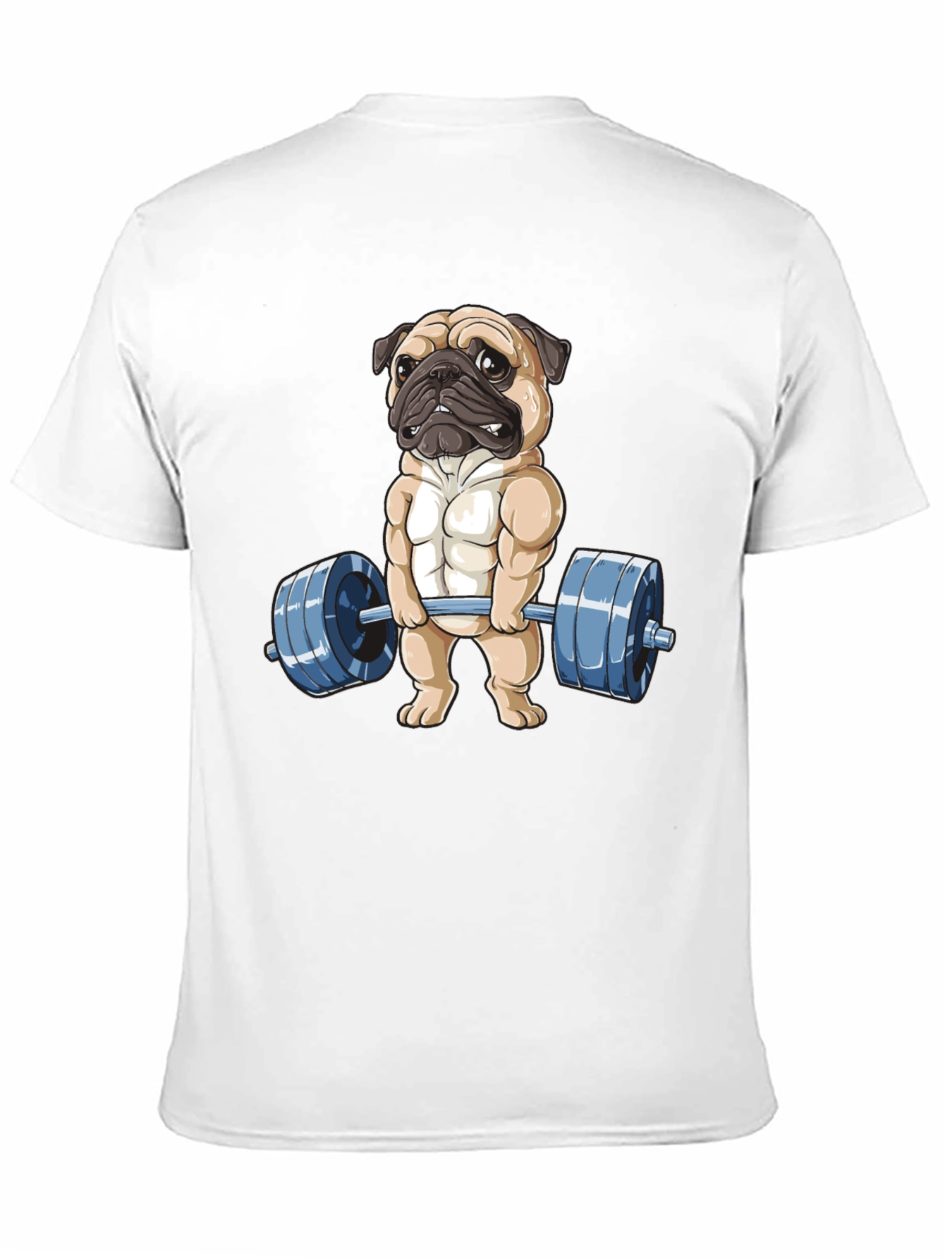 Black Pug Lifter T-Shirt - Black Cotton Fitness Tee view 11